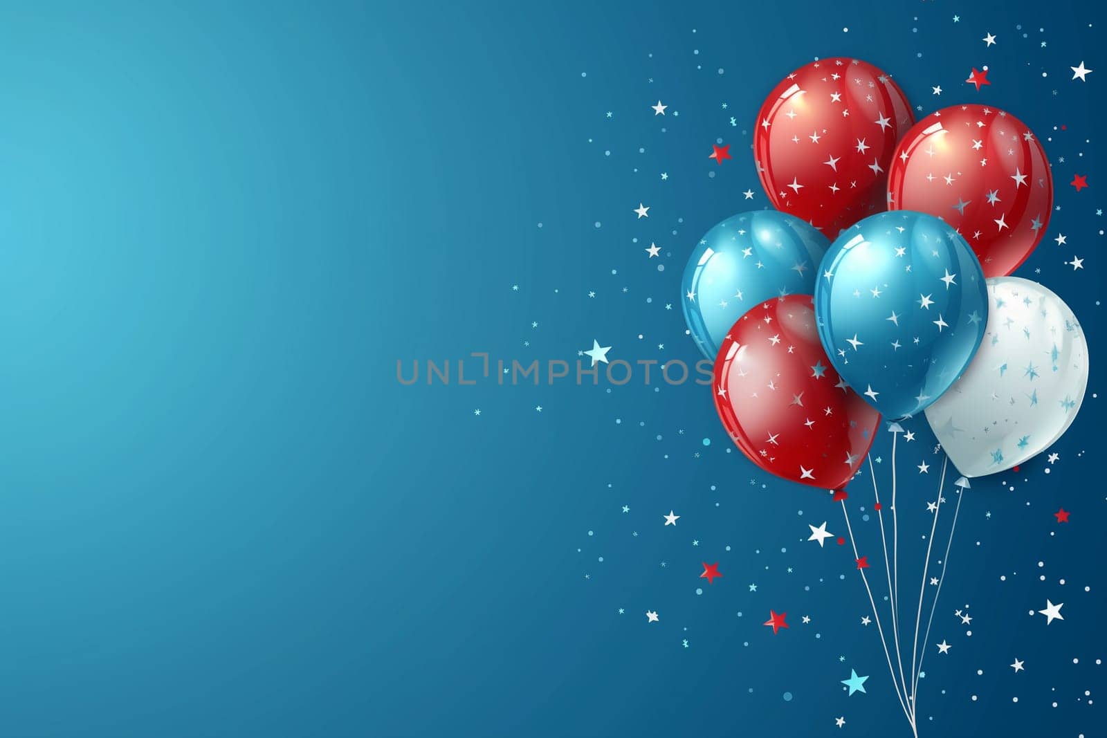 Patriotic Red, White, and Blue Balloons Floating in the Air by Sd28DimoN_1976