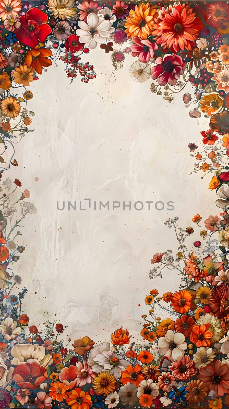 An artful textile pattern featuring flowers on a white background by Nadtochiy