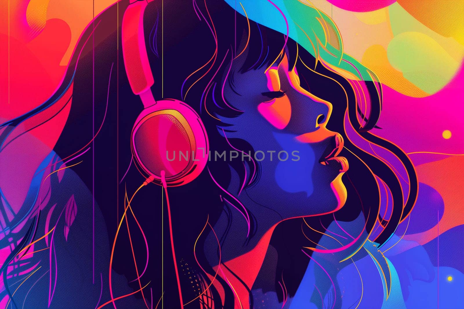Woman Listening to Music With Headphones by Sd28DimoN_1976