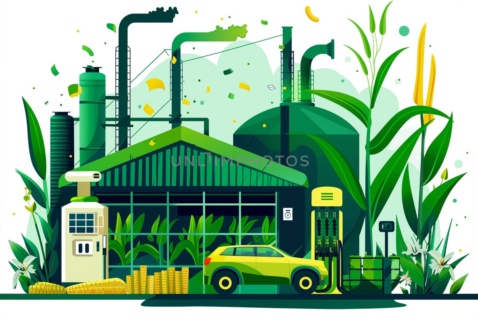 Eco-Friendly Biofuel Production Facility With Electric Car and Corn Ethanol by Sd28DimoN_1976