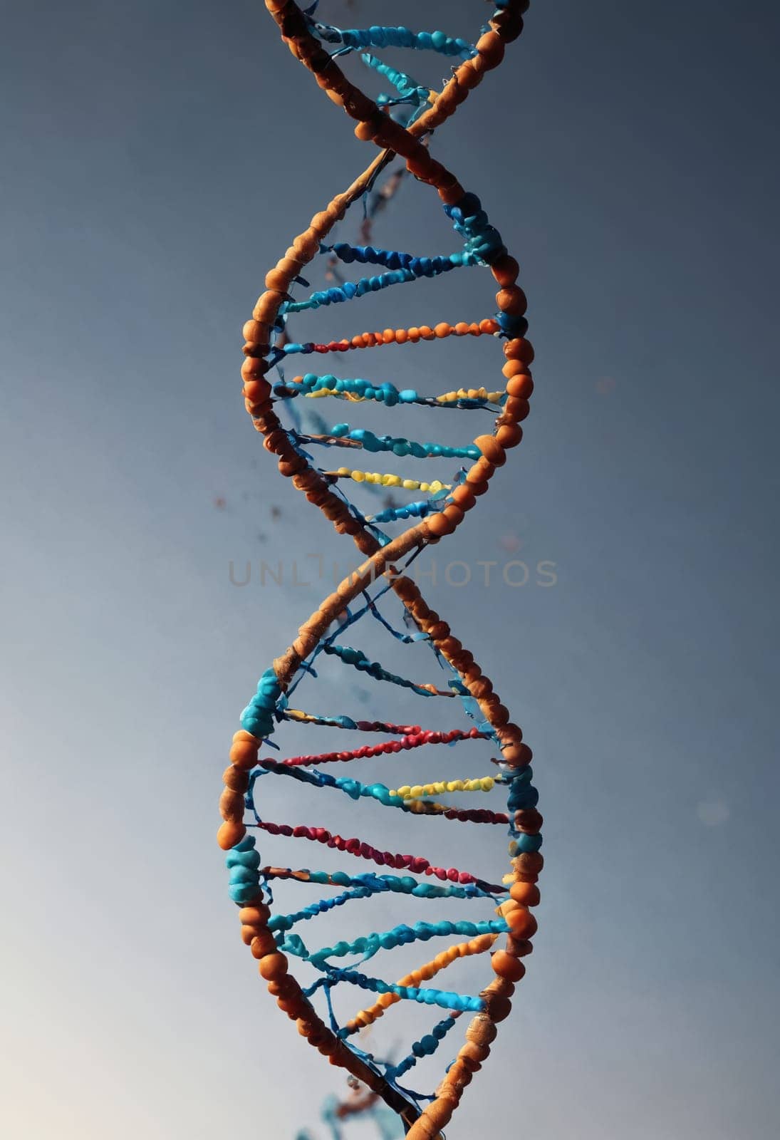 A 3D depiction of the DNA double helix, highlighting the sugar-phosphate backbone.