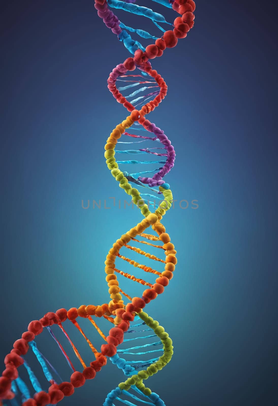 A 3D depiction of the DNA double helix, highlighting the sugar-phosphate backbone.