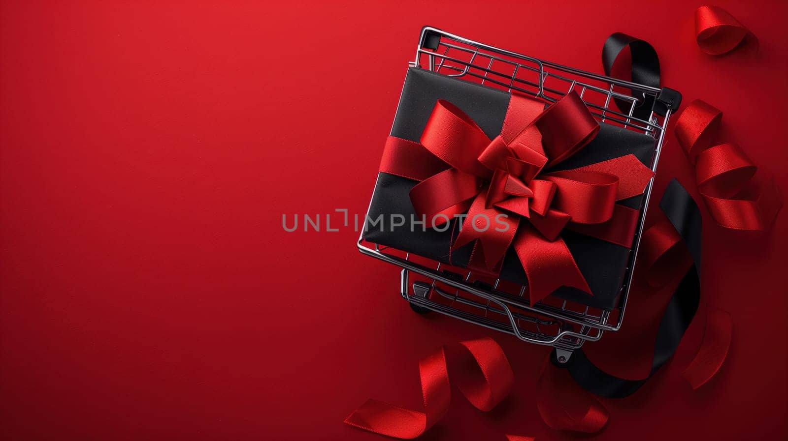 Shopping Cart With Red Bow for Sale Concept by TRMK
