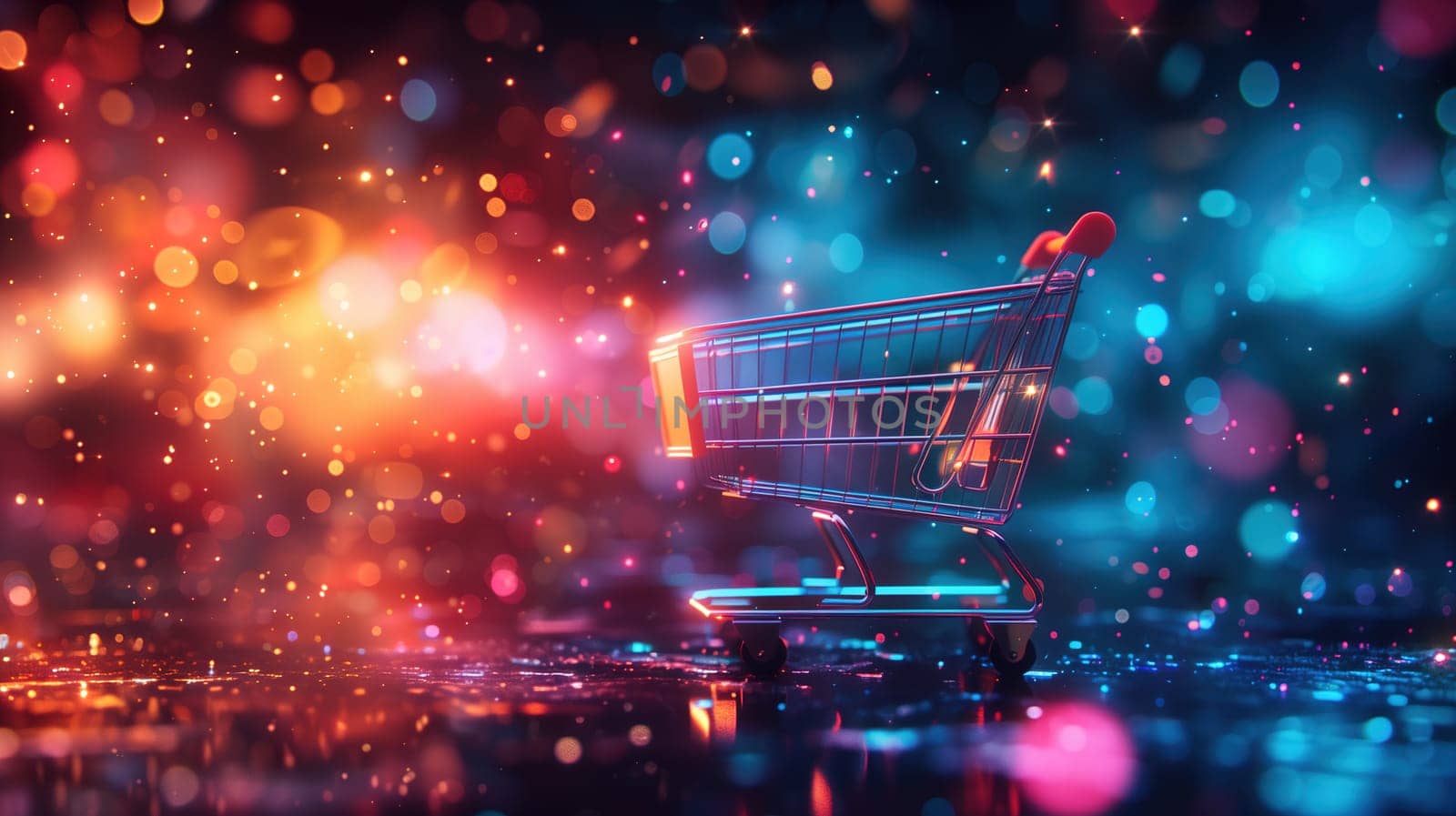 Shopping Cart in Front of Blurry Background by TRMK