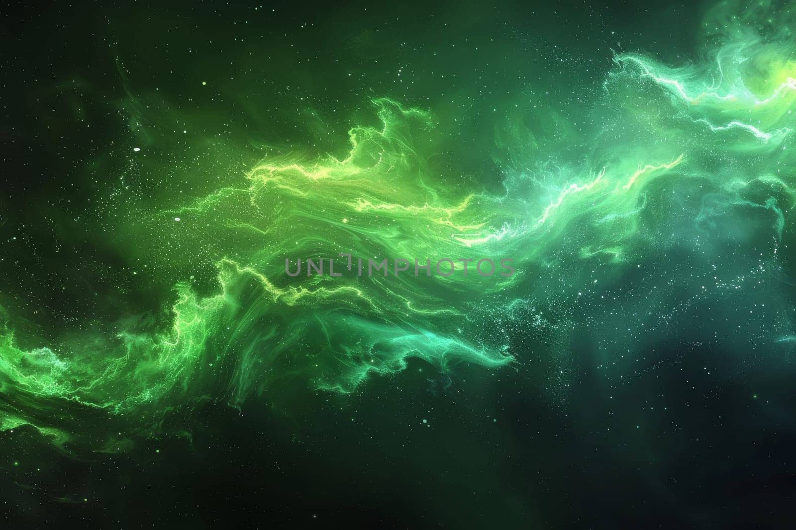 A green smokey line with a lot of sparkles. background wallpaper by itchaznong