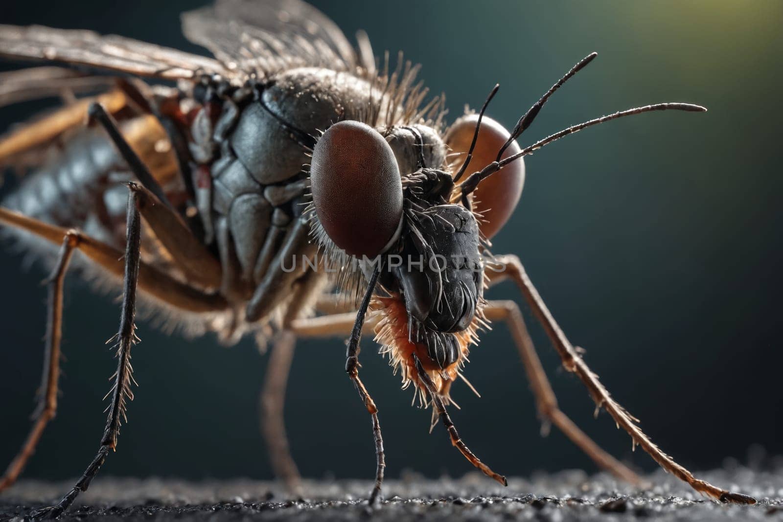 The delicate features of a mosquito's body and proboscis highlighted in a high-detail photograph.