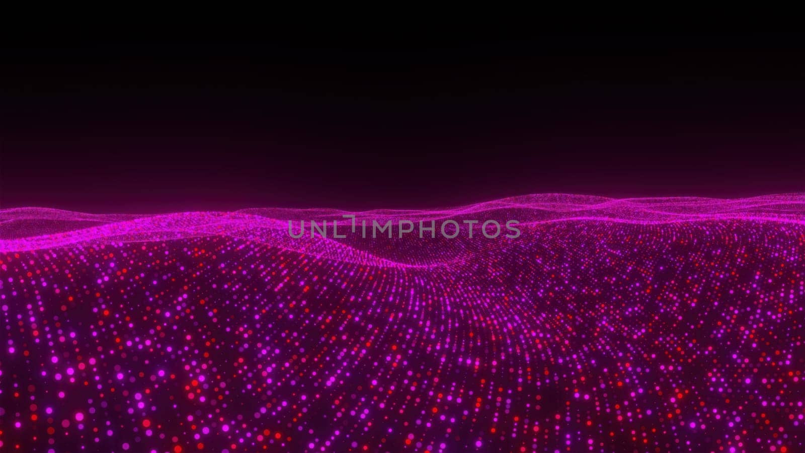 Wave purple particles. Computer generated 3d render