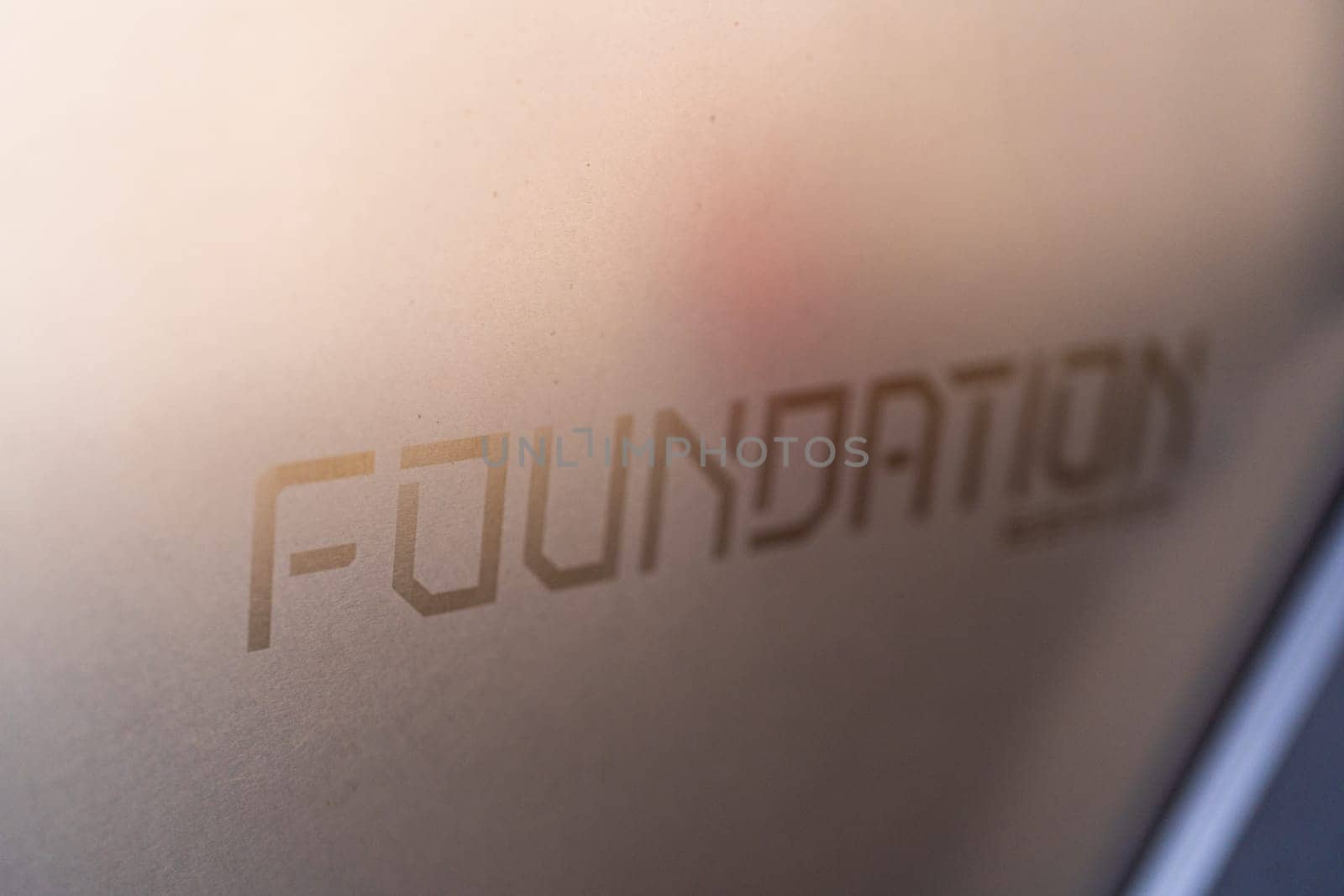 Close-up View of Foundation Inscription on Tesla Cybertruck by arinahabich