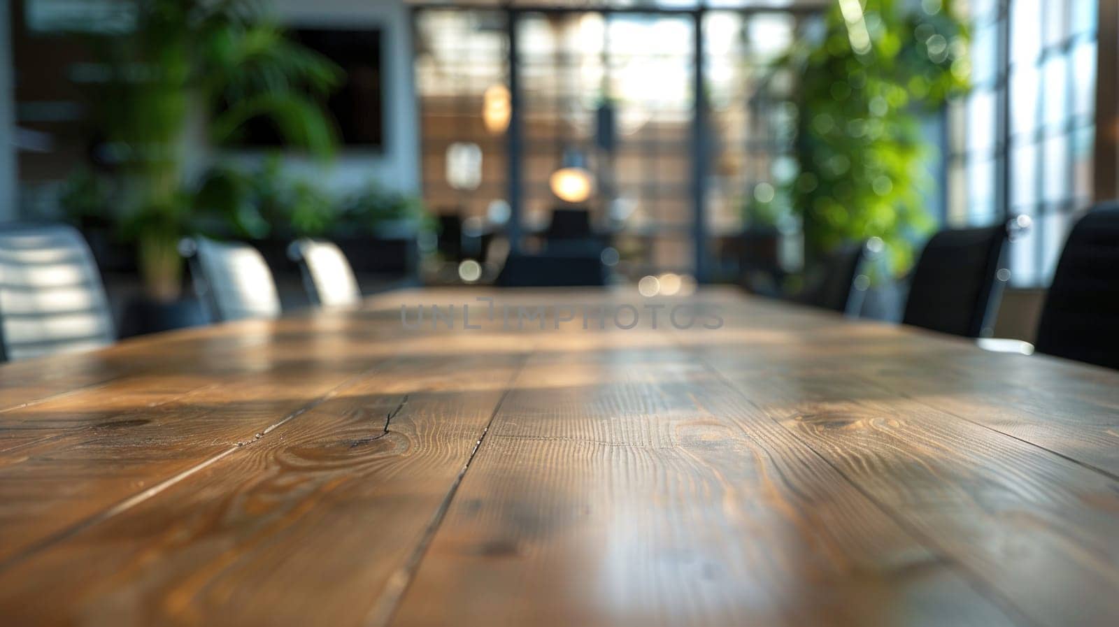 A wooden table with a few chairs around it.