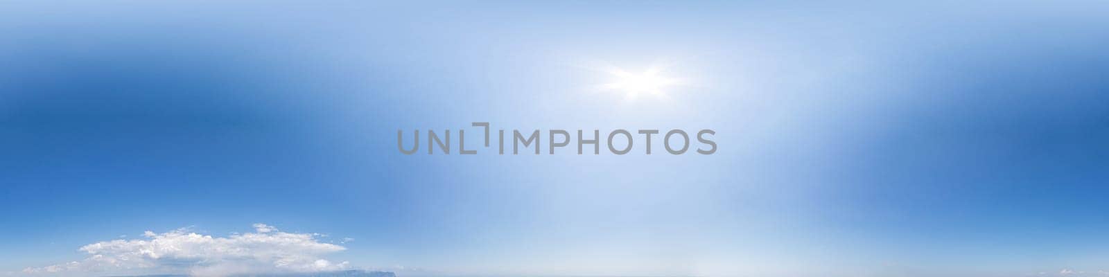 panorama of sky with clouds without ground, for easy use in 3D graphics and panorama for composites in aerial and ground spherical panoramas as a sky dome. by panophotograph