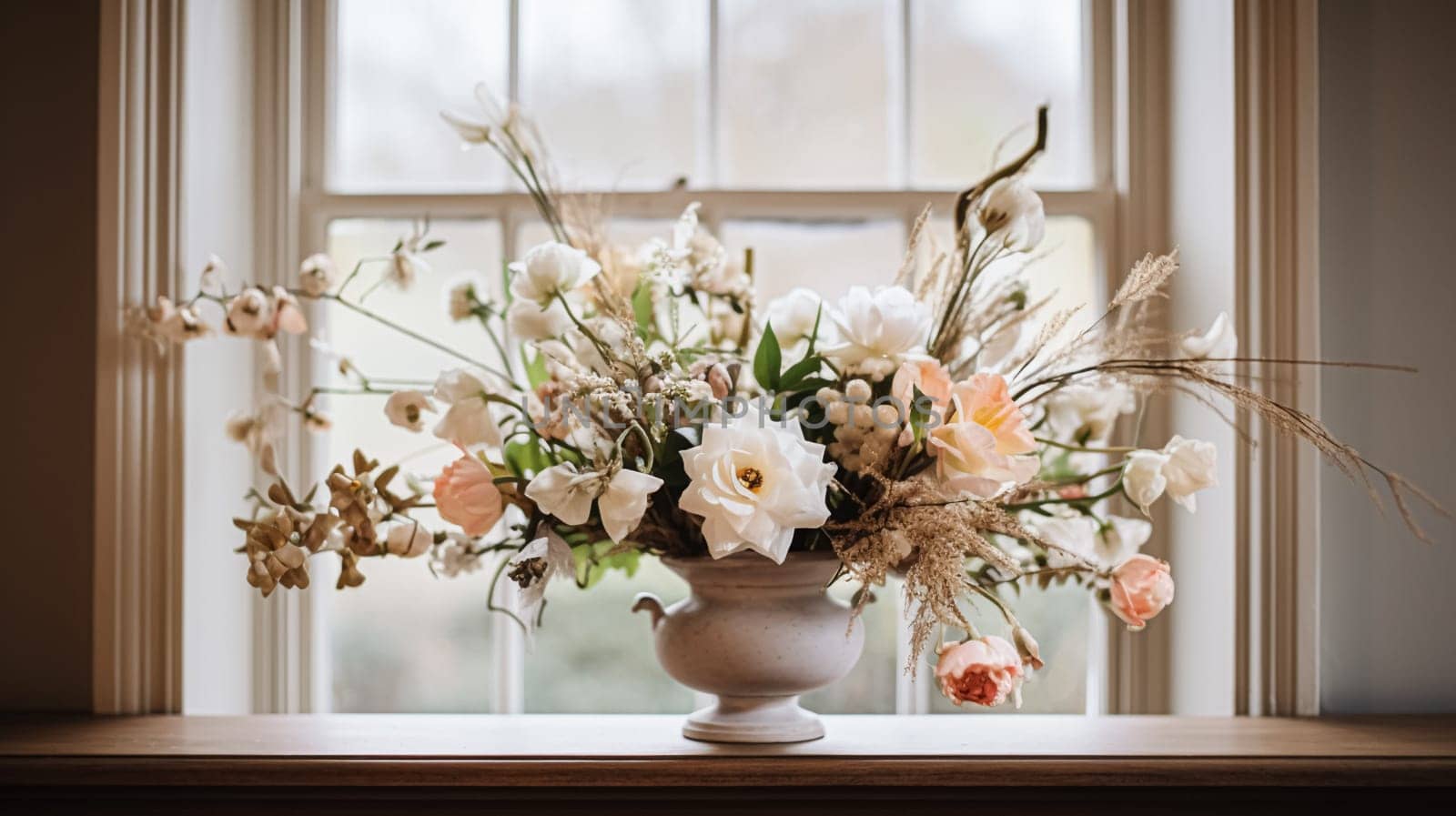 Beautiful bouquet of flowers in a vase. Floral arrangement