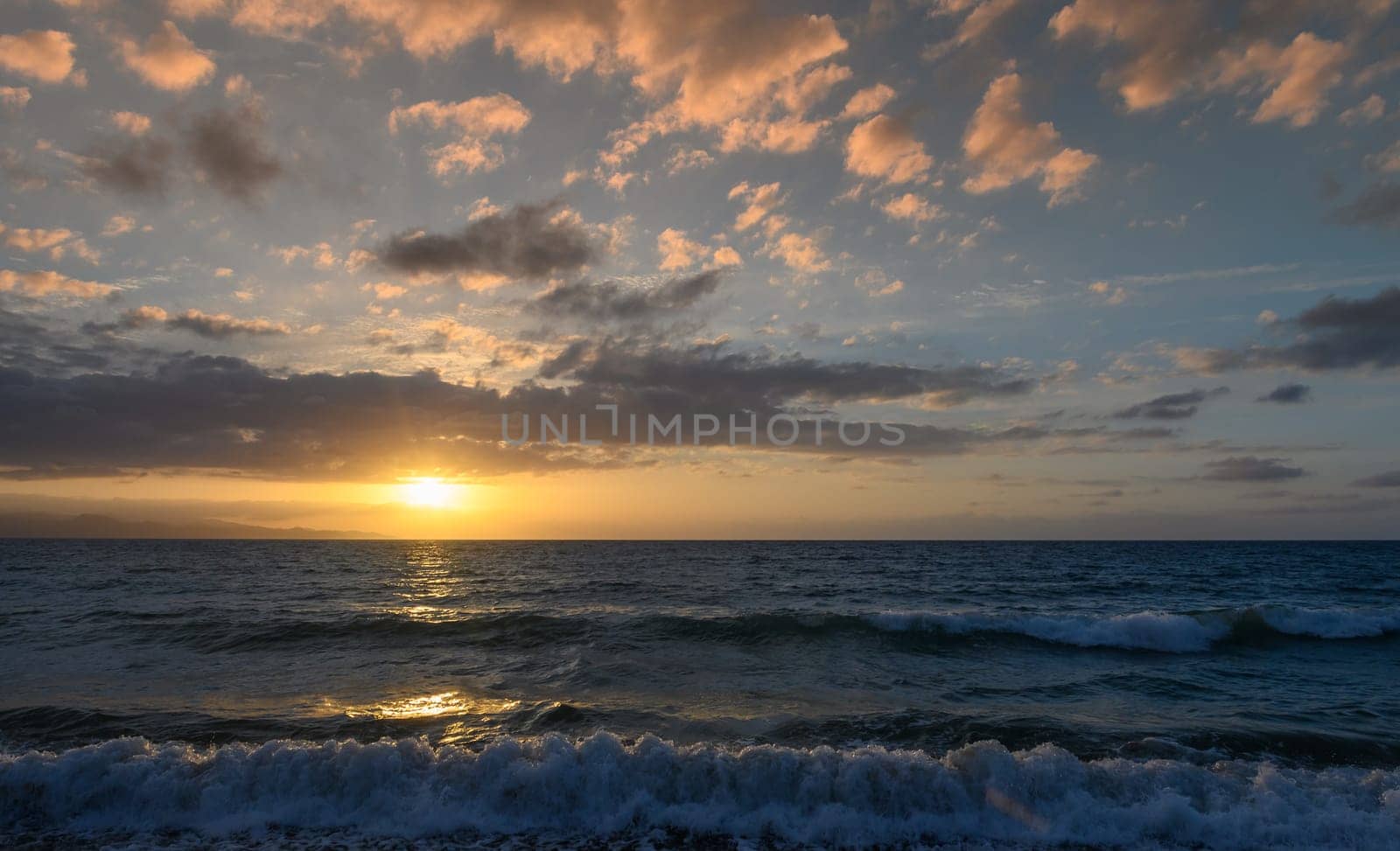 Sunset on the shores of the Mediterranean Sea. Cyprus by Mixa74