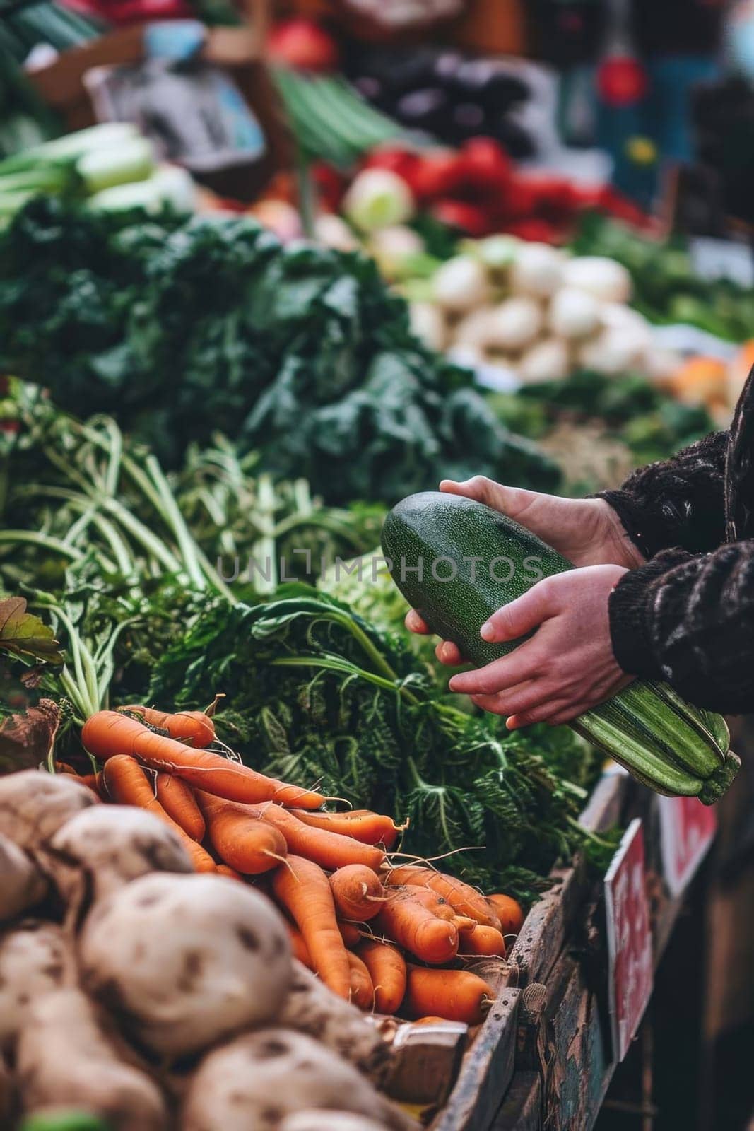 vegetables in the hands of a man at the market. Selective focus. food.