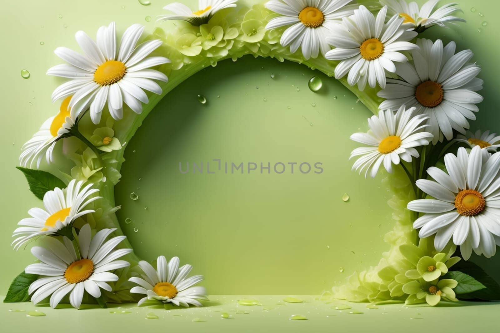 beautiful abstract background with bright flowers. AI generated image.