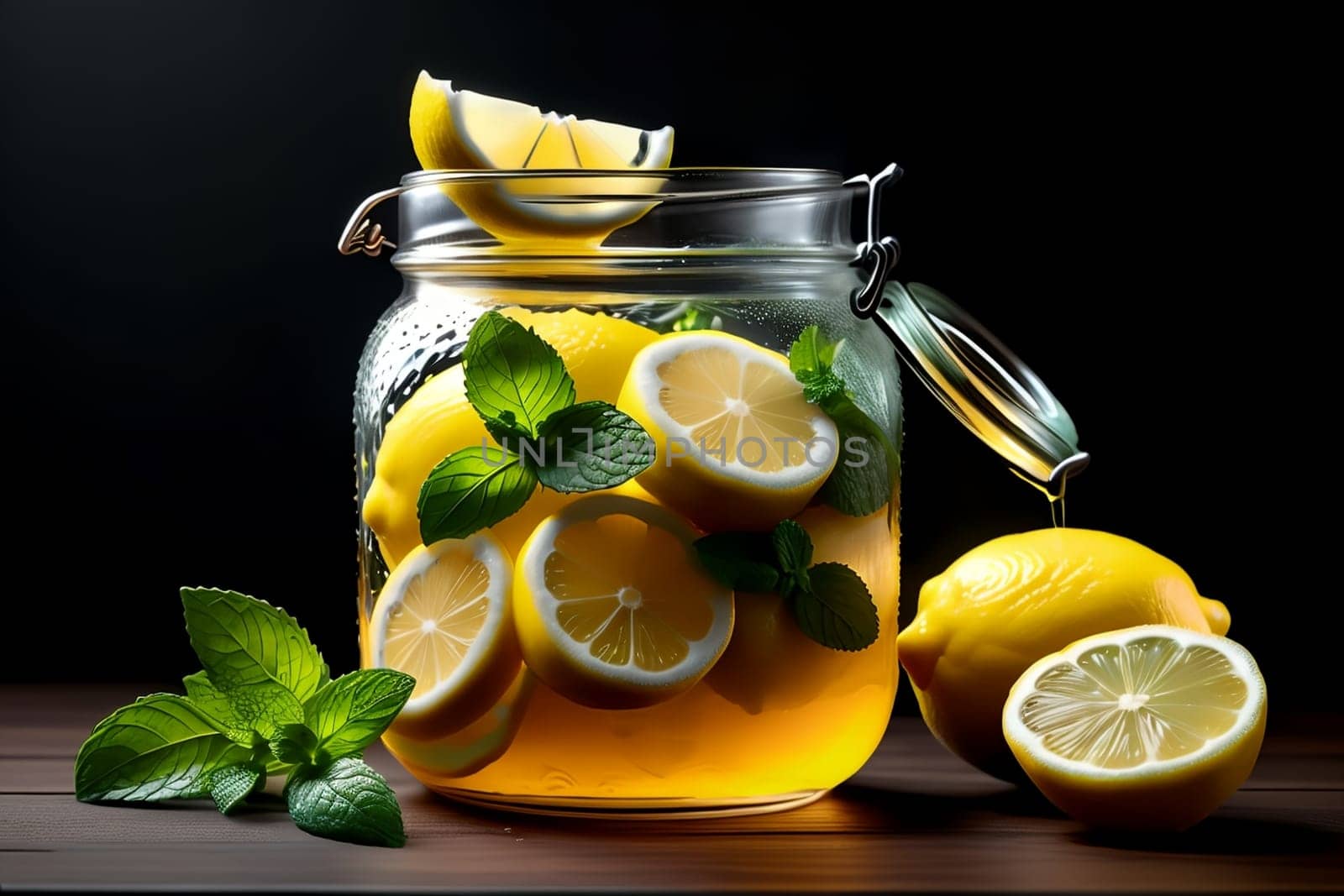lemon slices marinated in sugar syrup .