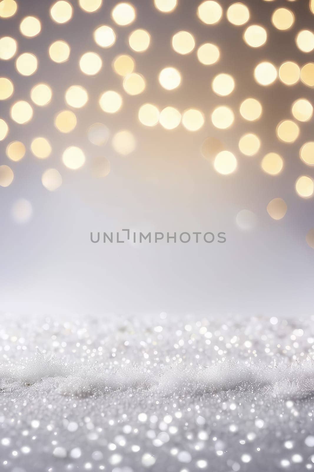Snowy realistic background with bokeh, winter holiday concept. by Annu1tochka