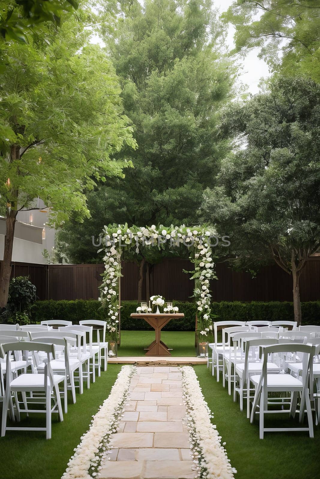 Minimalism and Passion: Outdoor Wedding in a Spacious Yard.