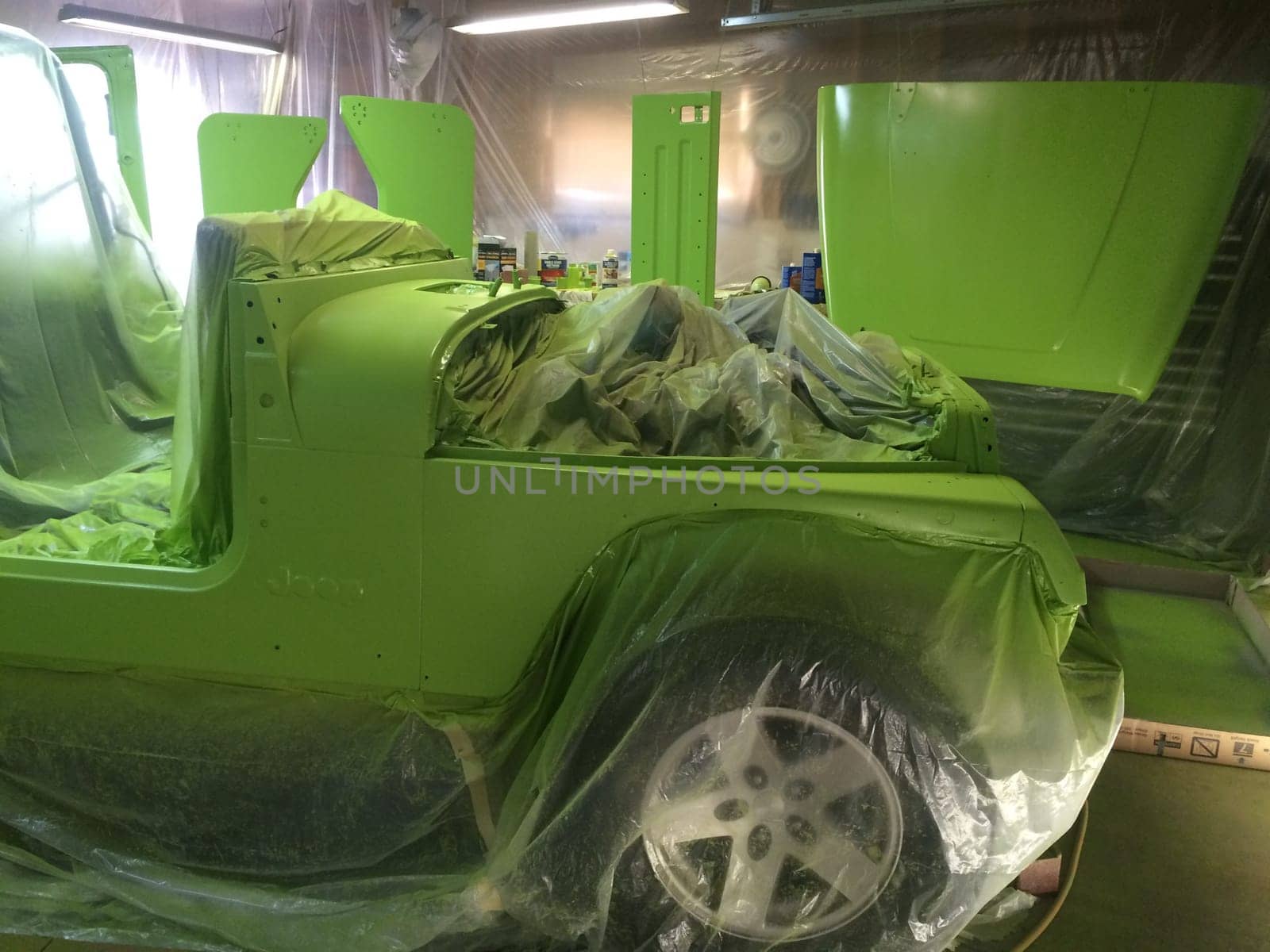 Lime Green Paint Job, 1990s Vehicle, DIY by grumblytumbleweed