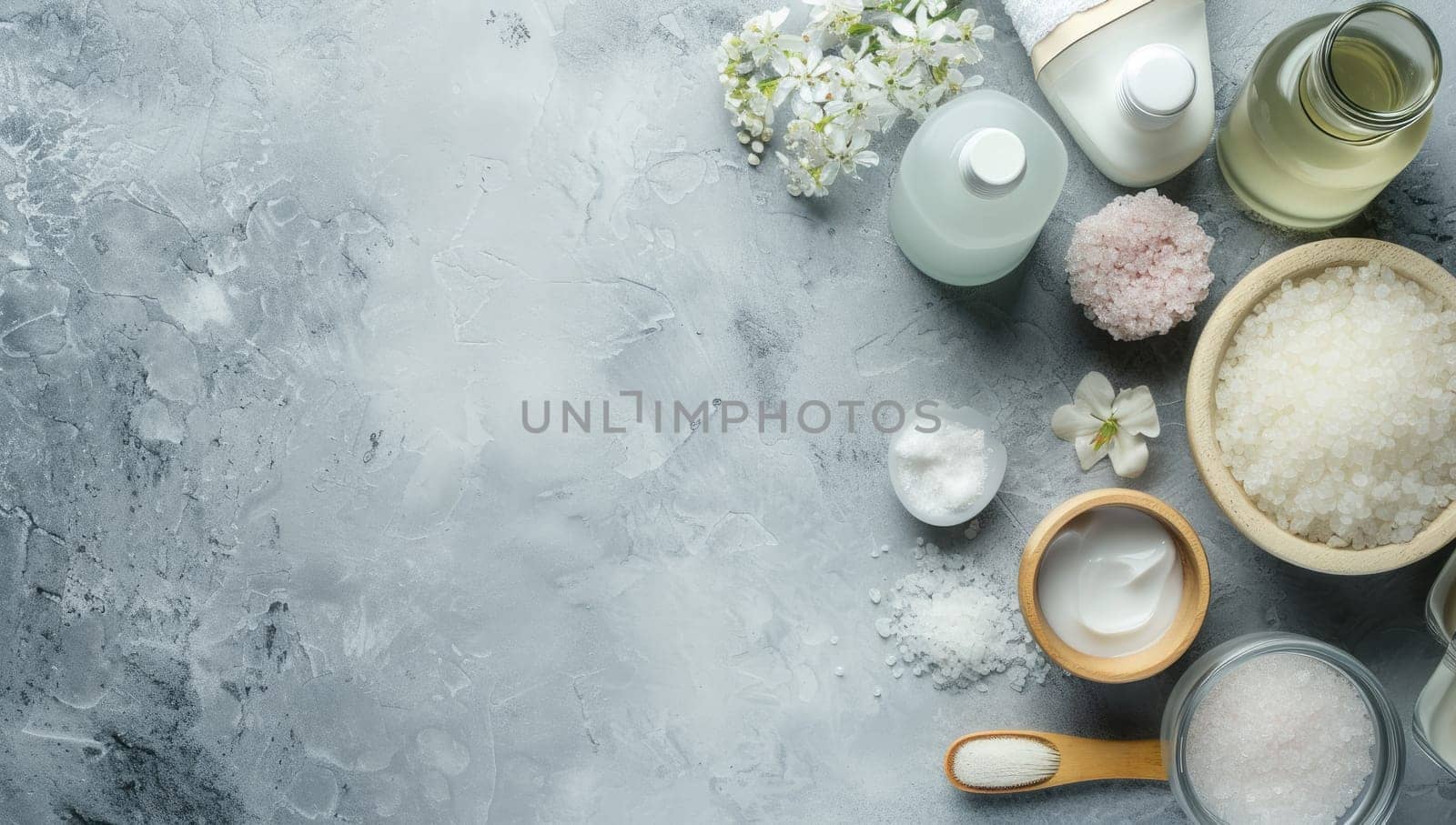 Spa Essentials on Marble Surface