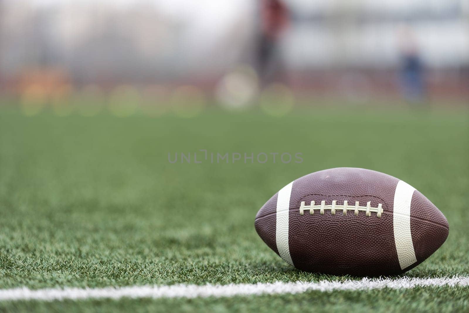 American football on the line. High quality photo
