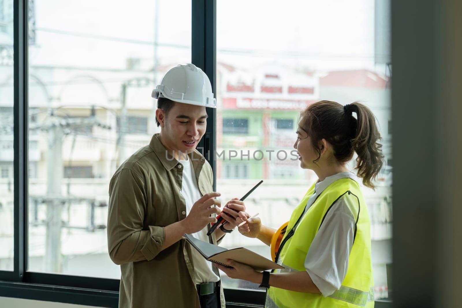 Group of engineer meeting or discussion work in office or construction. Engineering business concept.