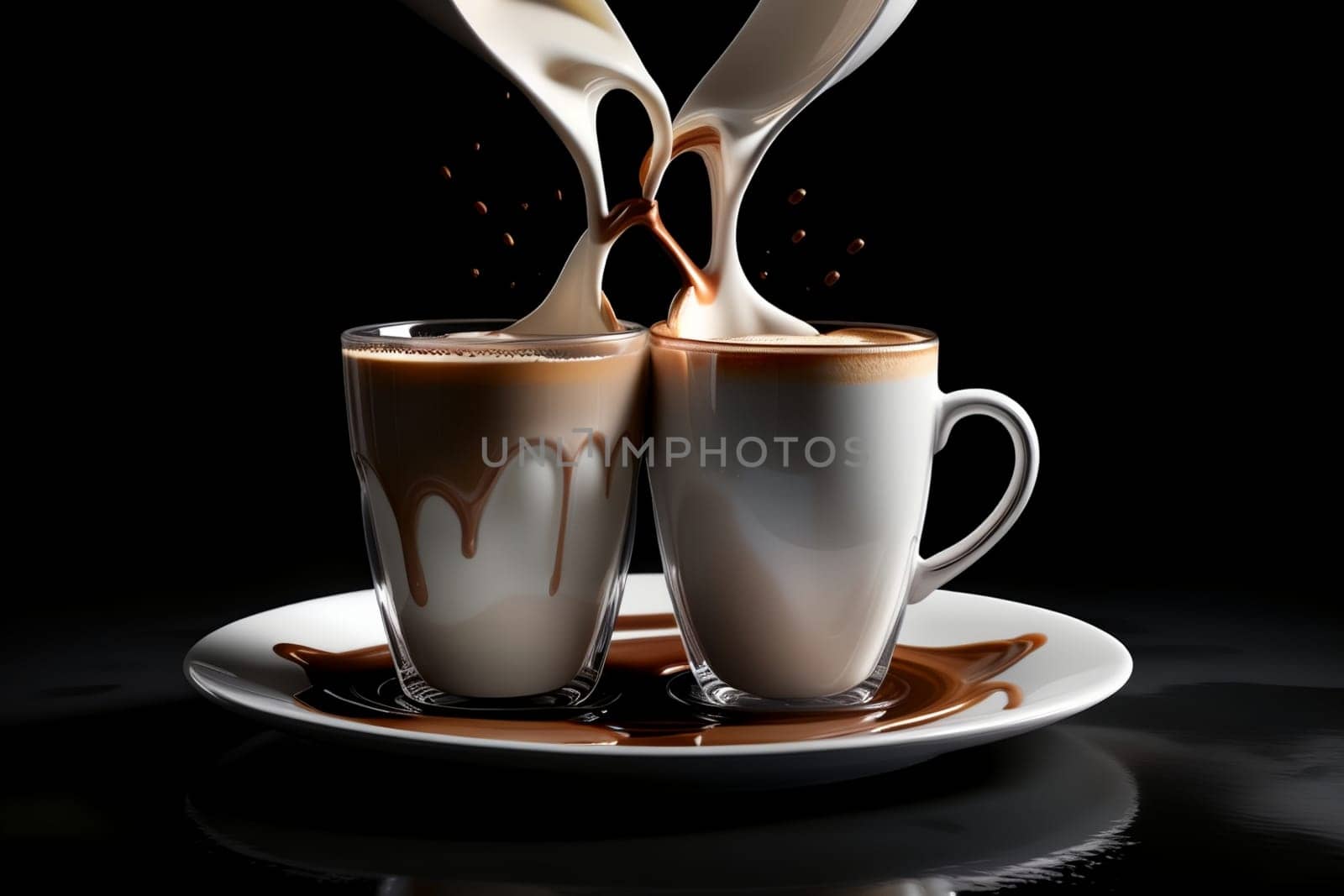 coffee with whipped milk foam in a cup by Rawlik