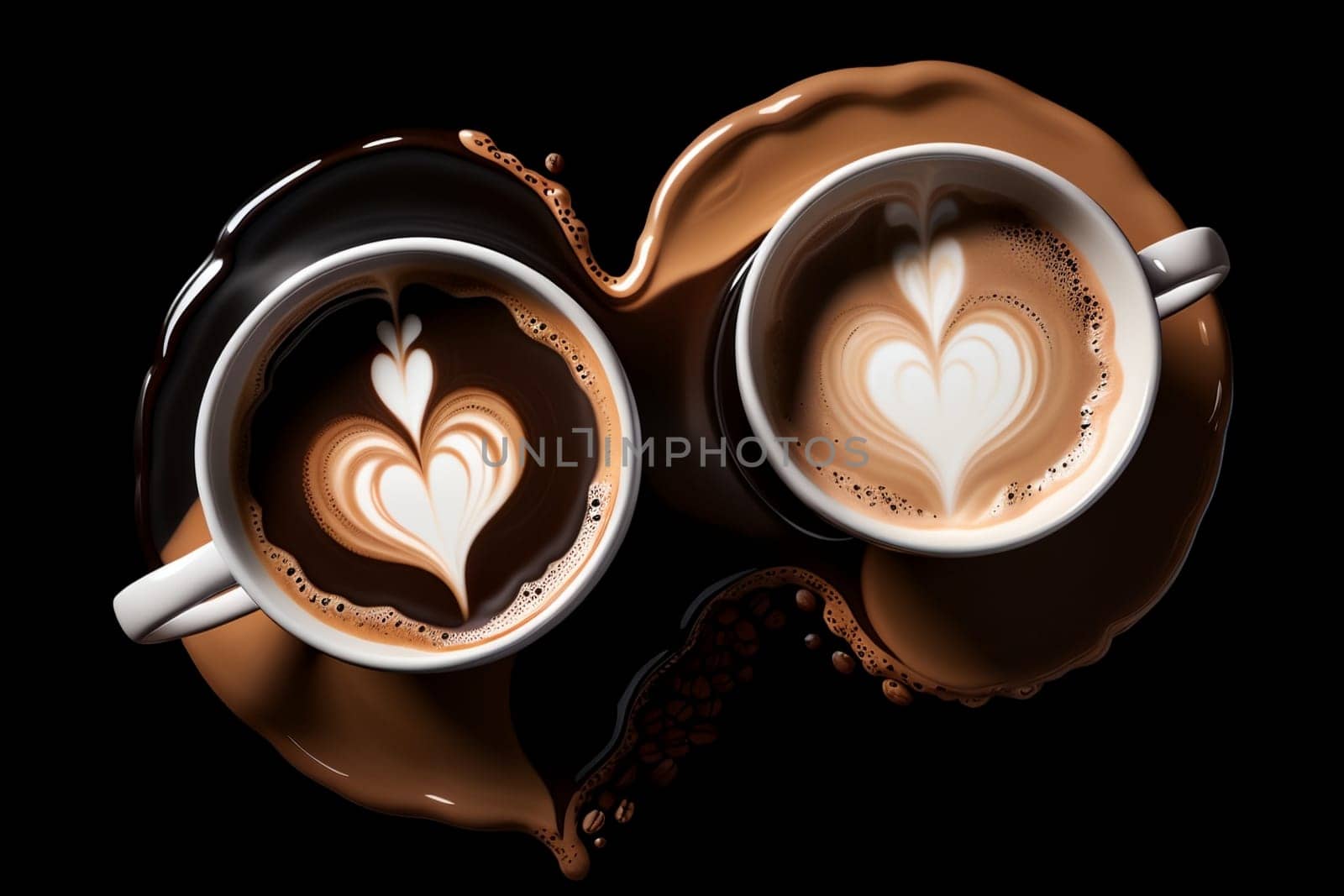 coffee with whipped milk foam in a cup.