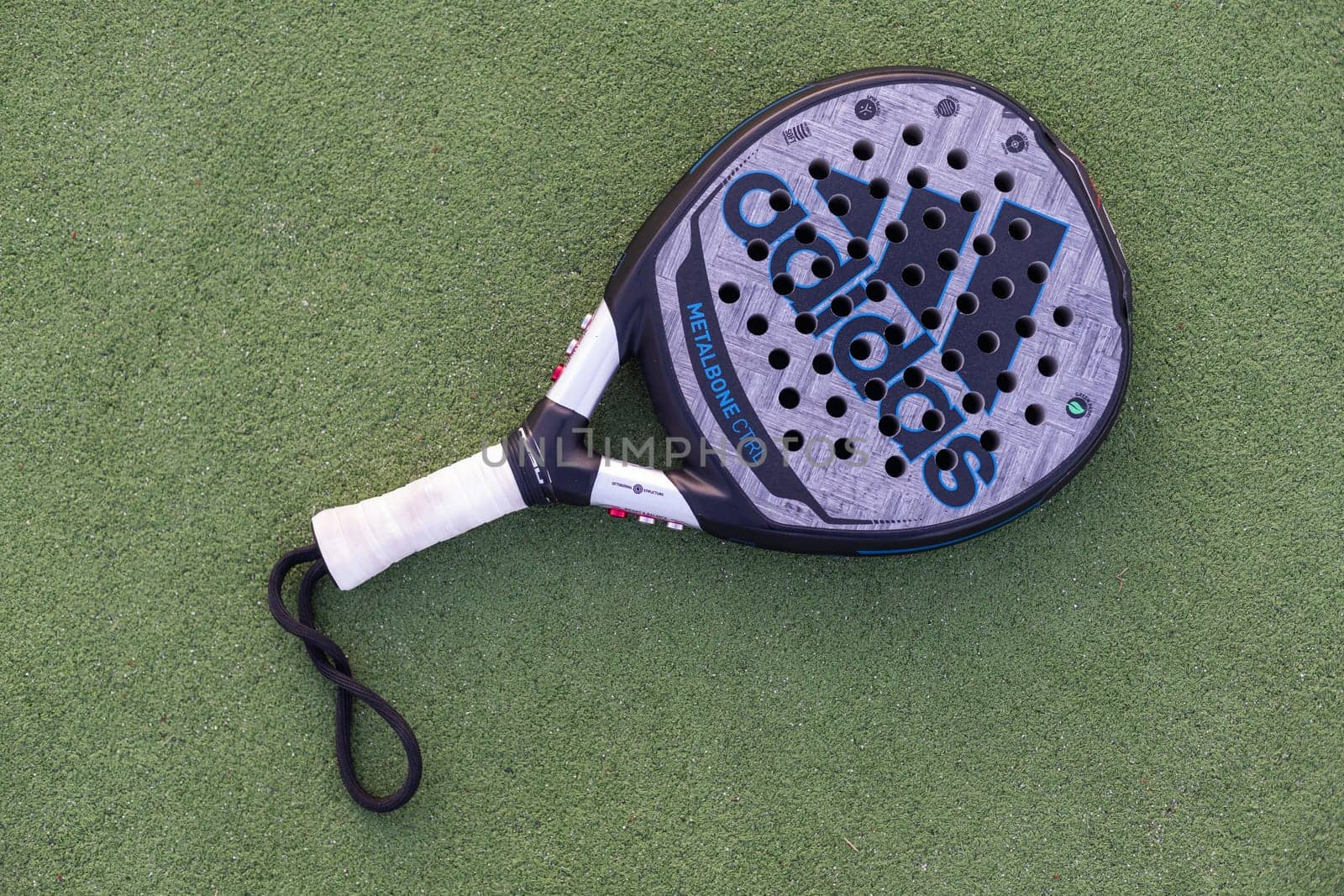 Ukraine Kyiv - March 30, 2024. Padel racket, adidas, High quality photo