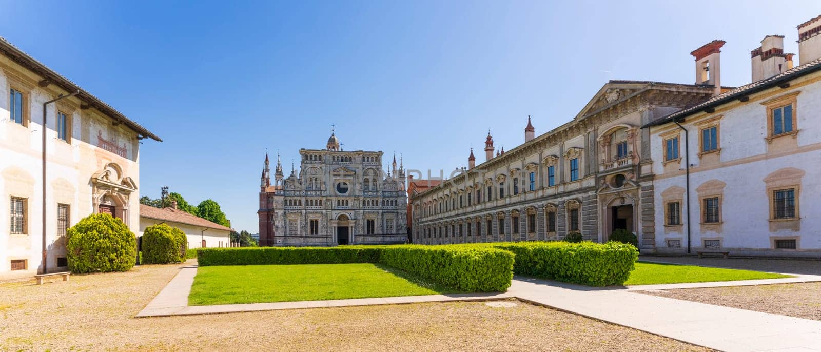 Wonderful panorama of Certosa di Pavia monastery a historical monumental complex by Robertobinetti70