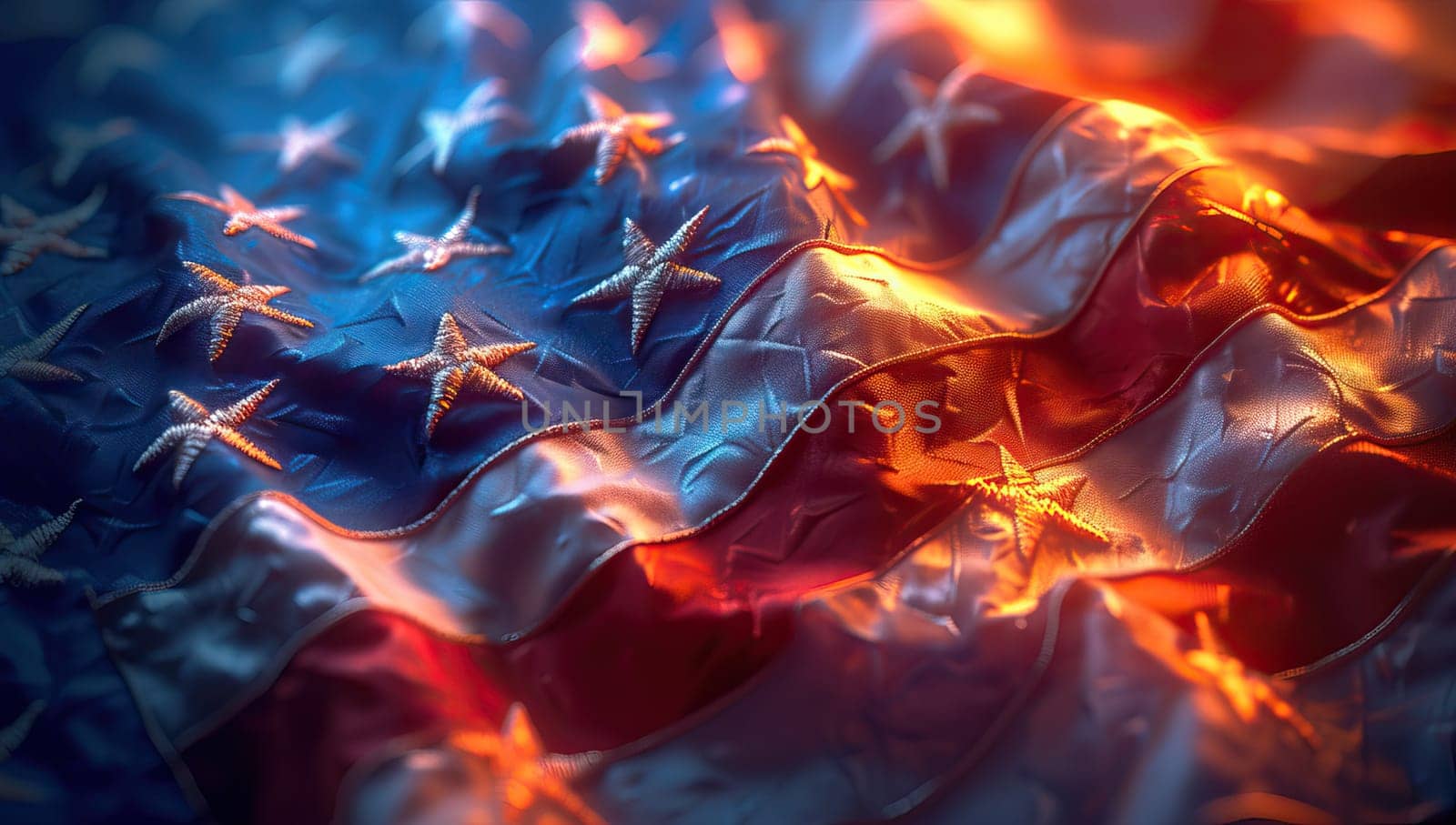 Close up of American flag stars