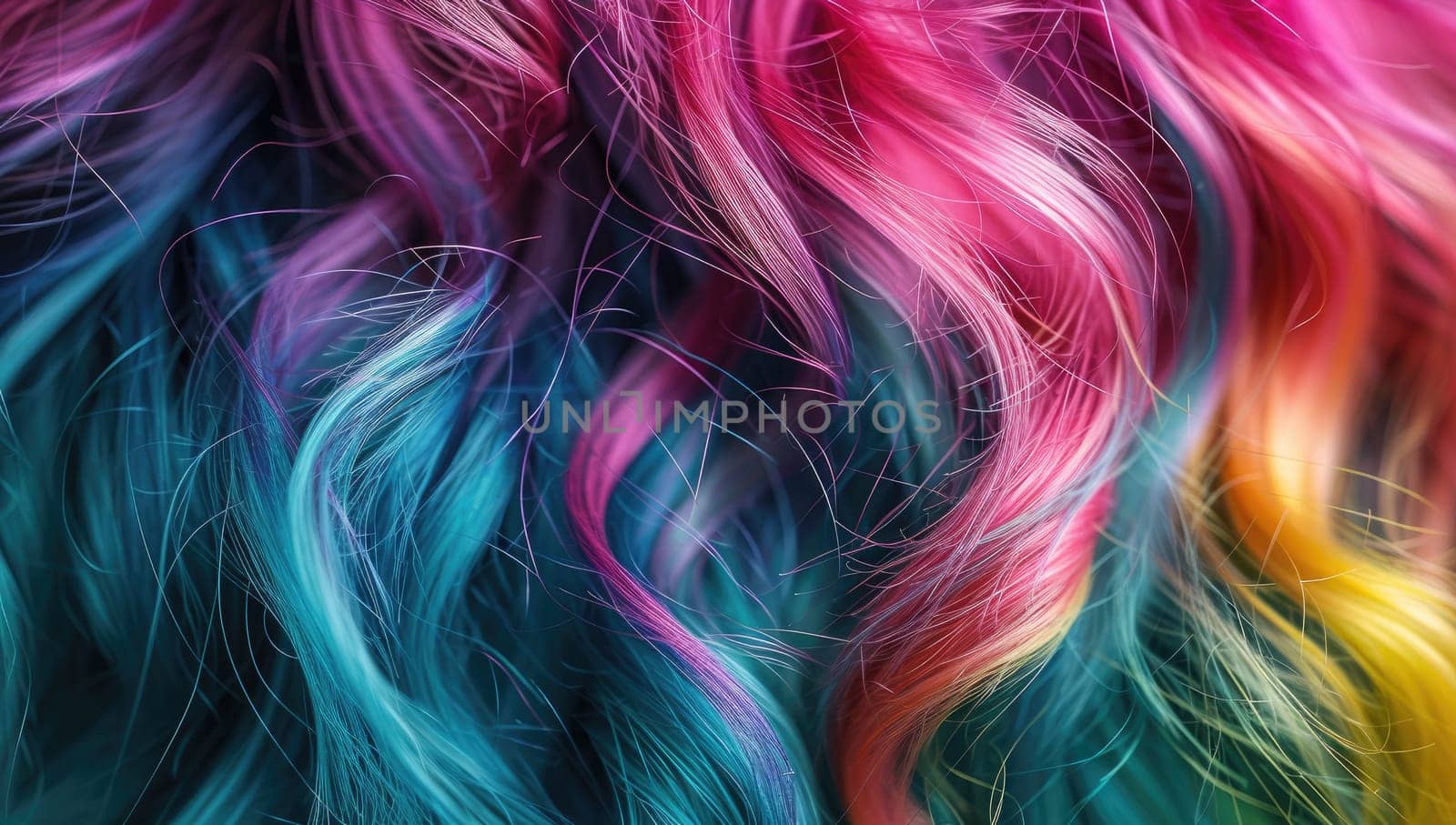 Vibrant multicolored hair close up texture background by ailike