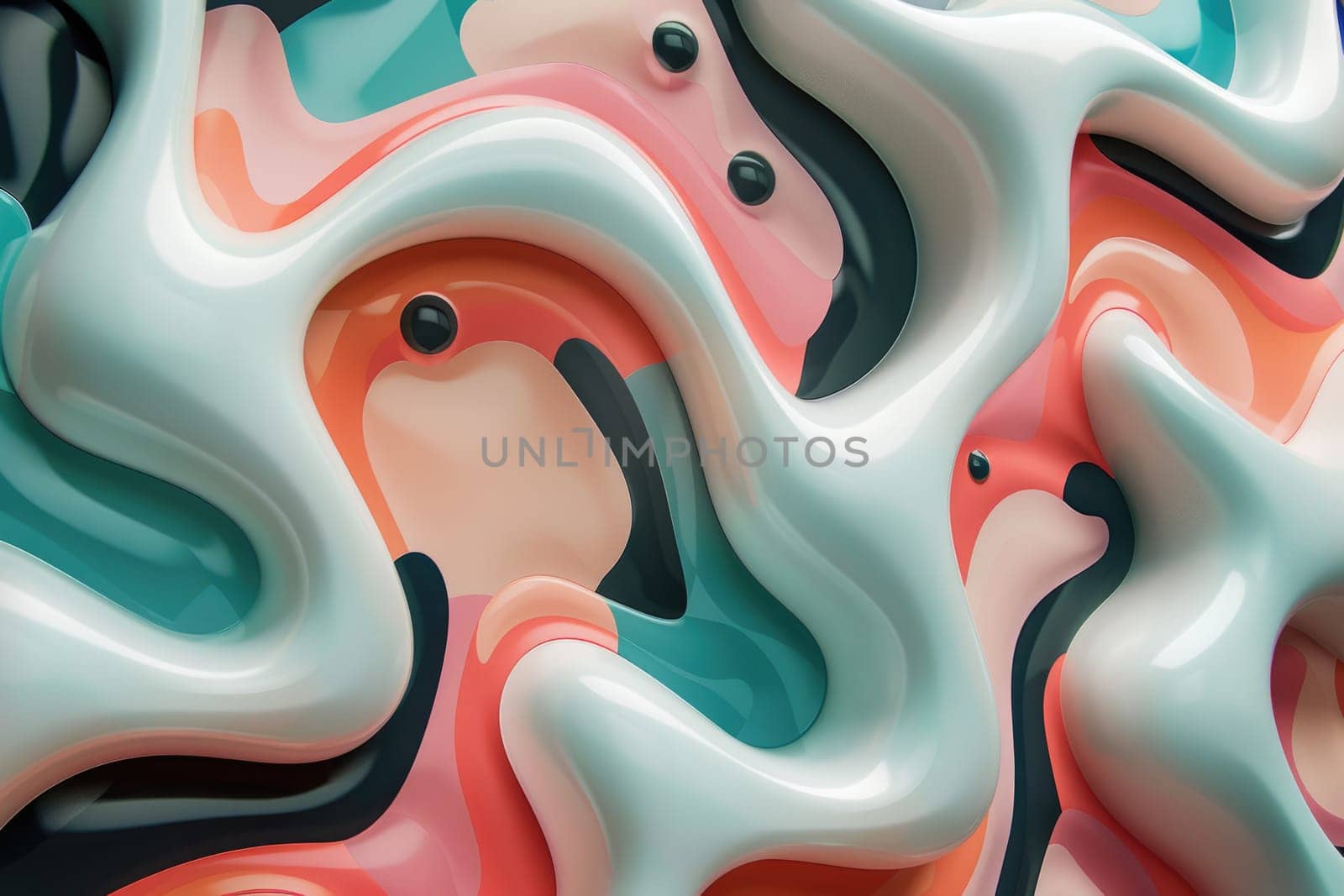 3d render of a colorful abstract organic structure AIG51A.