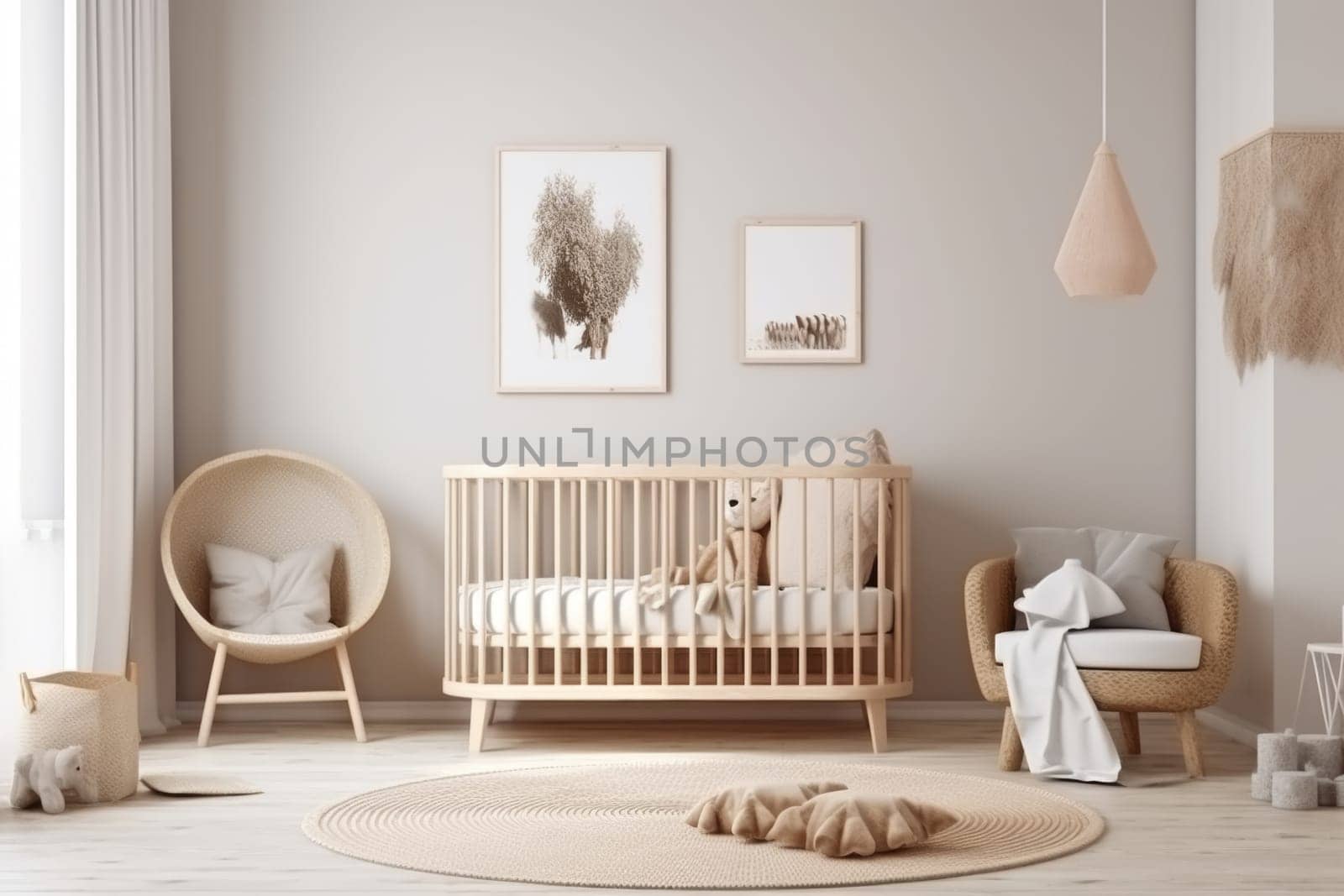 Modern Nursery with Abstract Art by andreyz
