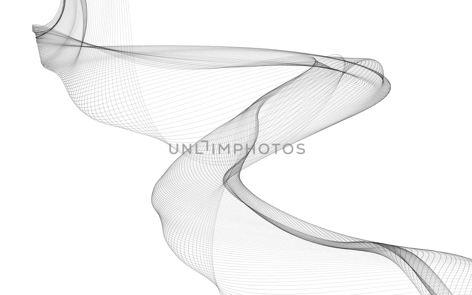 Abstract background with monochrome wave lines on white background.  by teerawit
