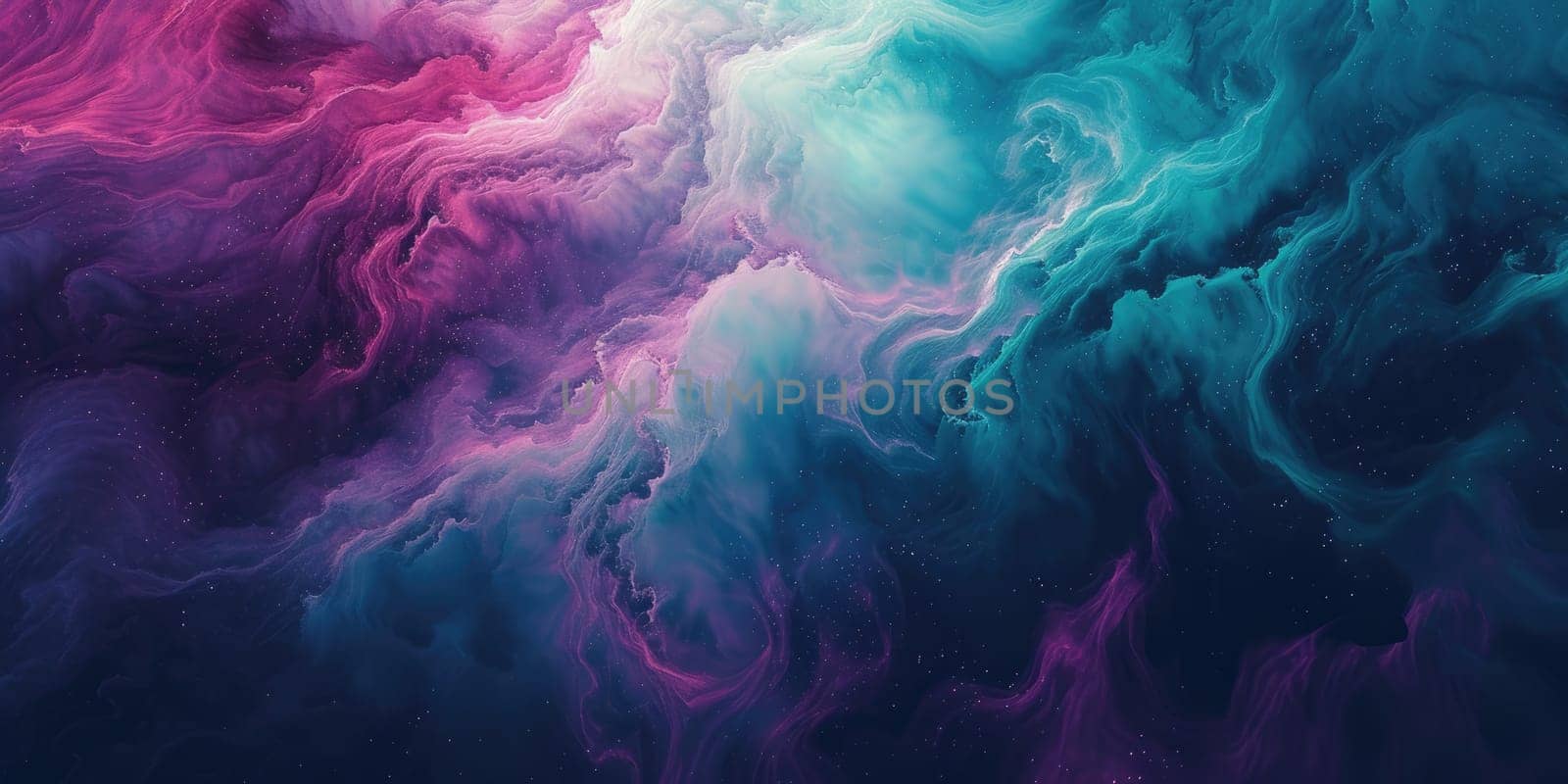 An abstract background with dreamy space with cloud in fantasy color. Motion color drop in water with colorful color or fantasy magical cloud. Space of night sky with start and nebula concept. AIG42.