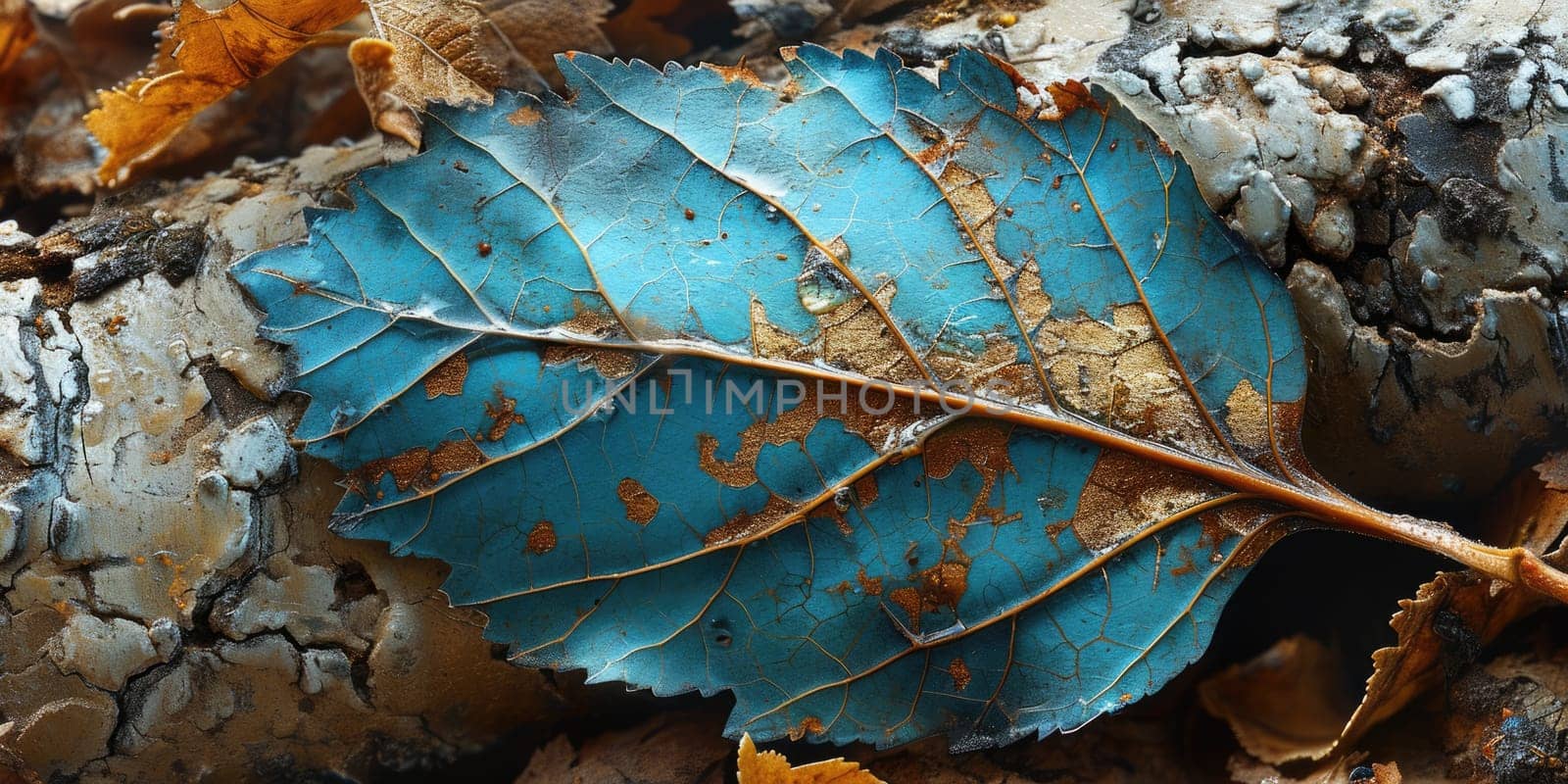 The picture of nature that focused to the gold leaf from tree in the forrest that stay on ground and got illuminated with the bright light of sunlight in the summer or spring time of the year. AIGX03.