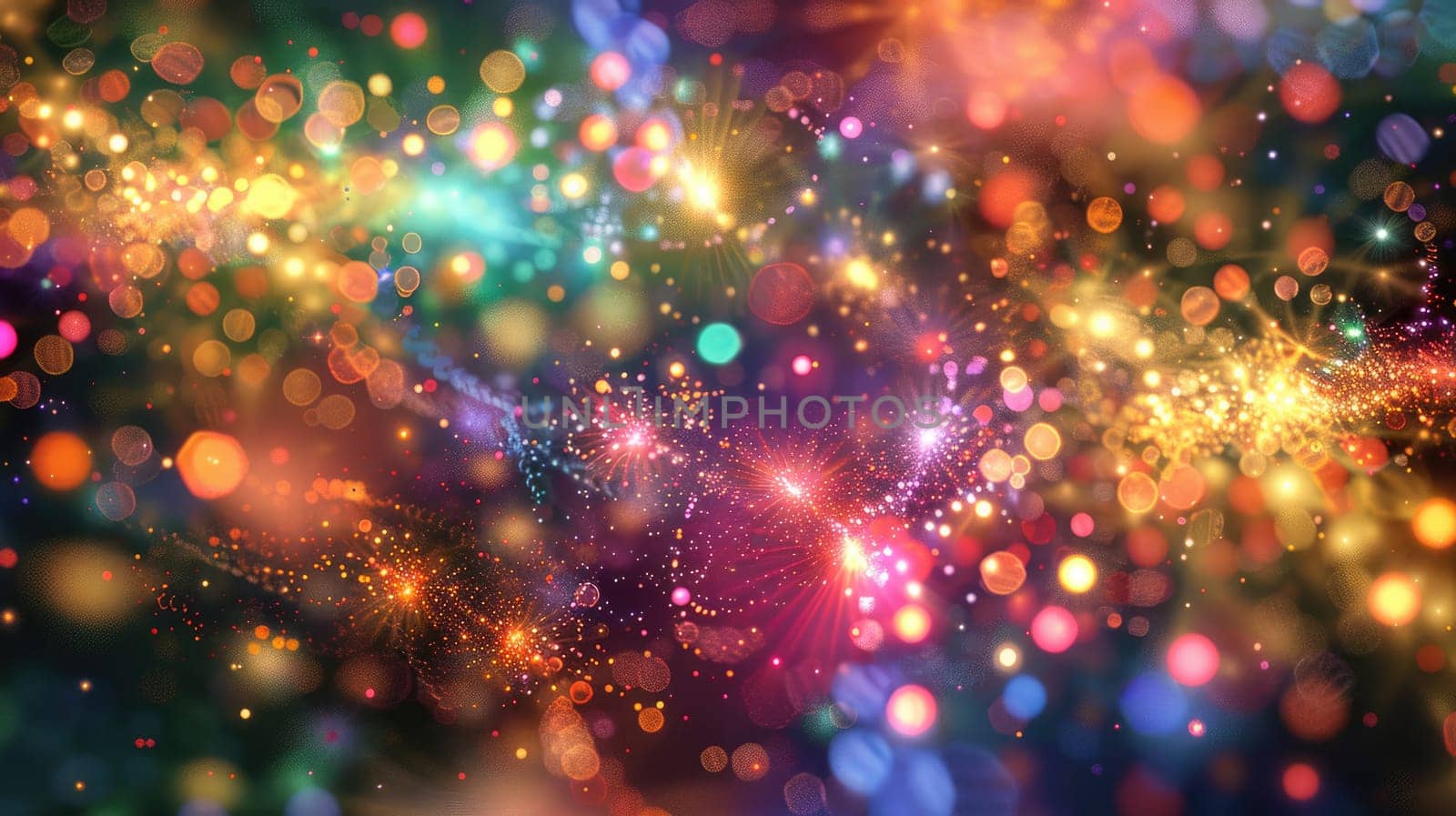 An abstract rendering of a vibrant and colorful fireworks display, reminiscent of a cosmic event. A dazzling fireworks display bursts with vibrant colors against the night sky. AIG50