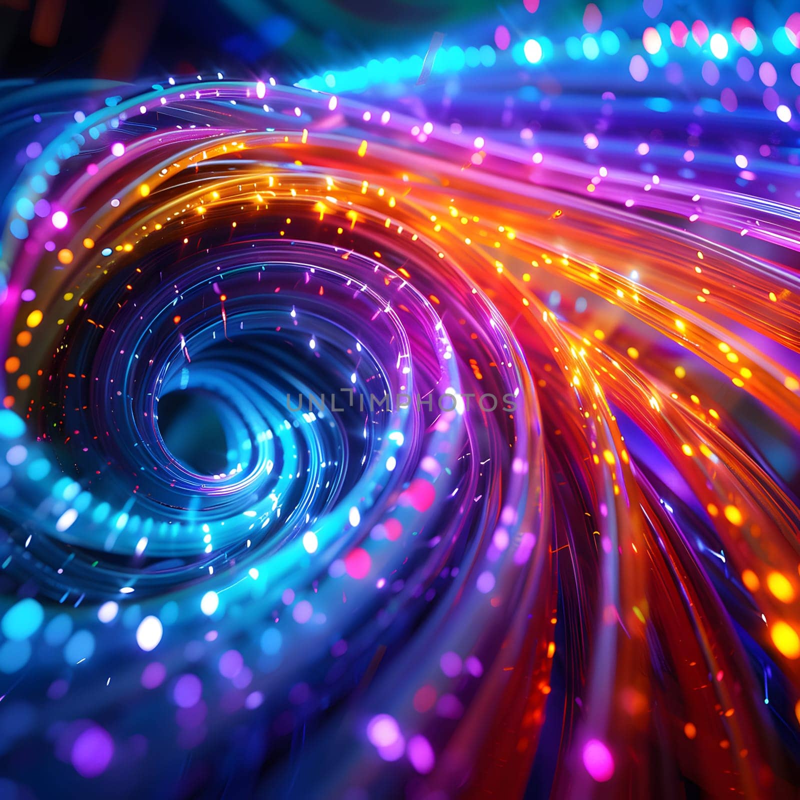 a computer generated image of a colorful swirl of lights by Nadtochiy