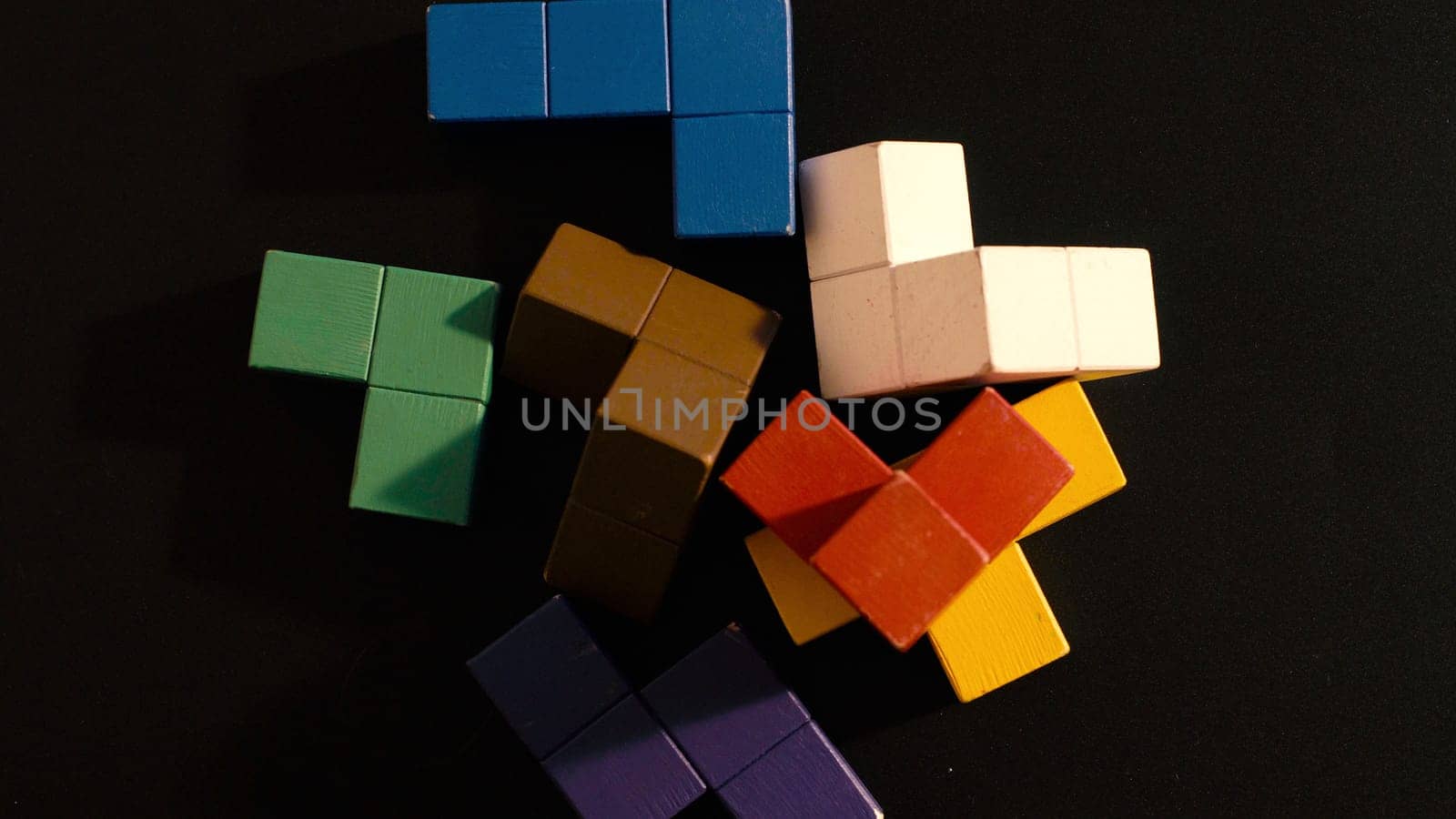 Close up of the colored cubes top view