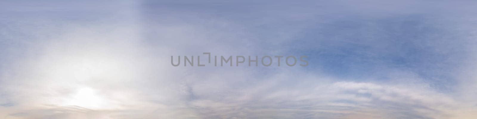 Sky panorama with Altostratus clouds in Seamless spherical equirectangular format as full zenith for use in 3D graphics, game and composites in aerial drone 360 degree panoramas for sky replacement. by panophotograph