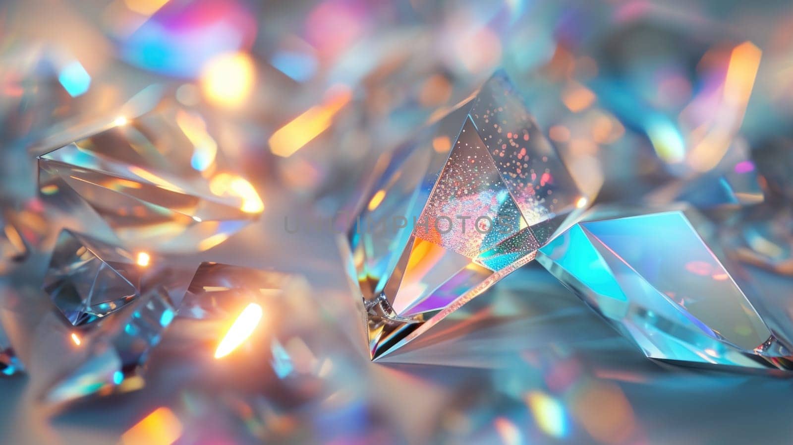 The abstract picture of solid shape crystal clear object forming together to become strong material and reflective to bright light that has been shine to reflective solid shape blue material. AIGX01.