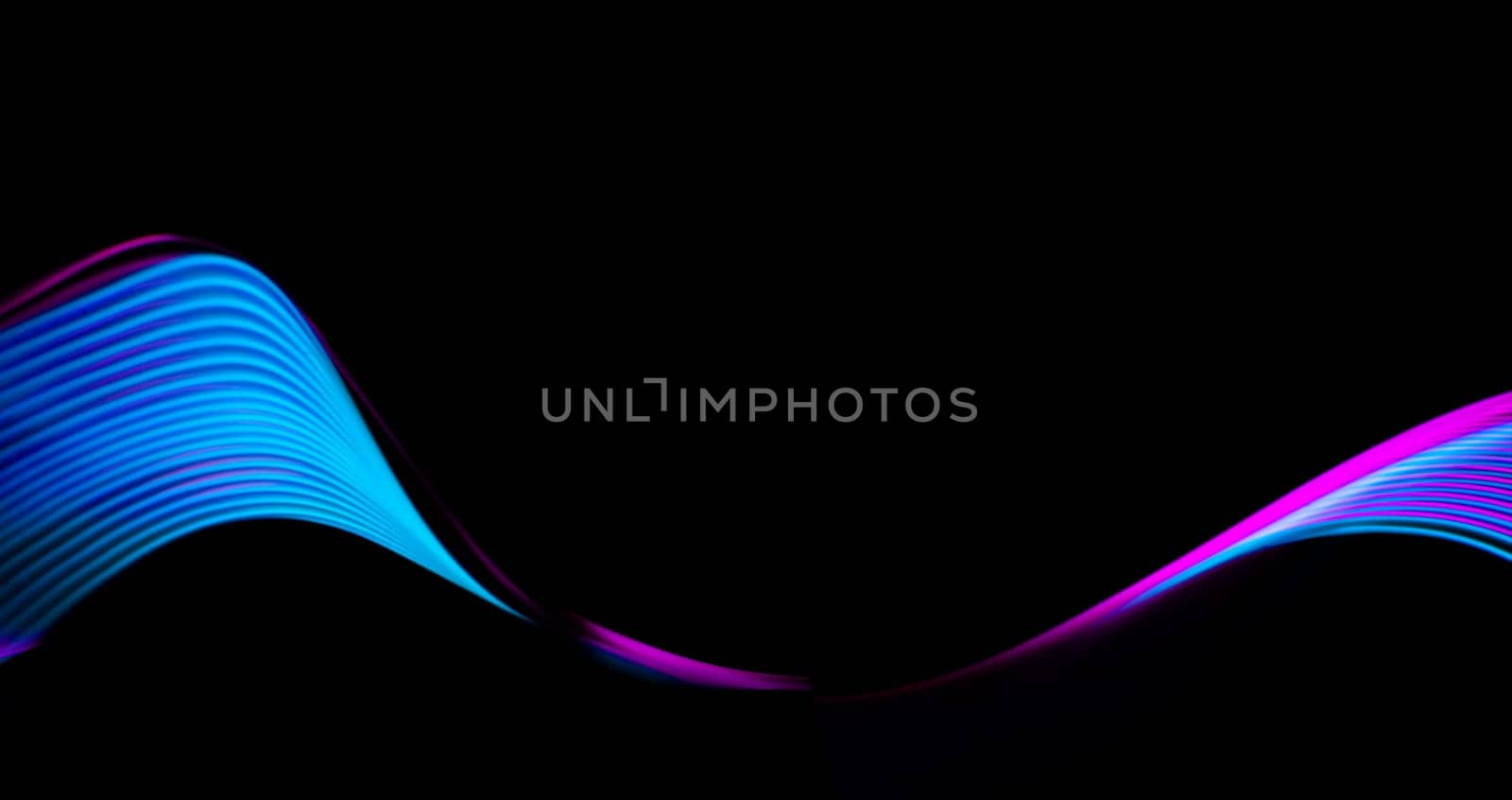 Abstract technology banner design. Digital neon lines on black background. by PaulCarr