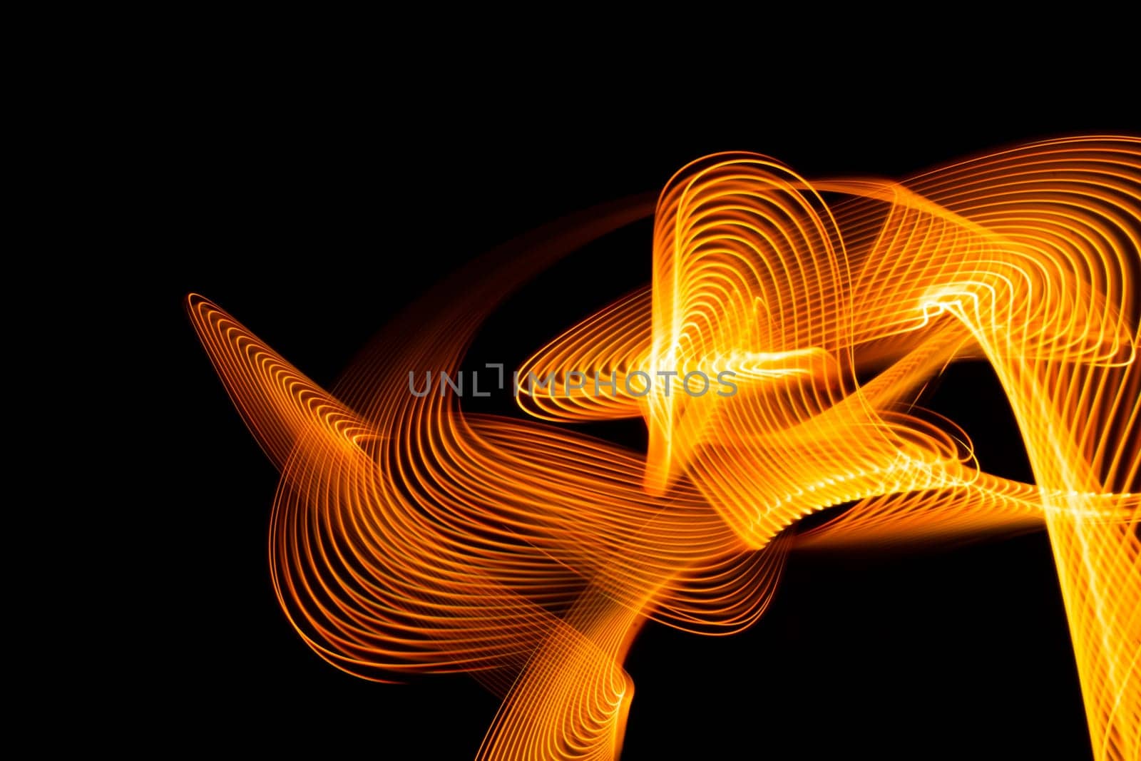 Technology abstract background futuristic neon light stripes on black. High quality photo