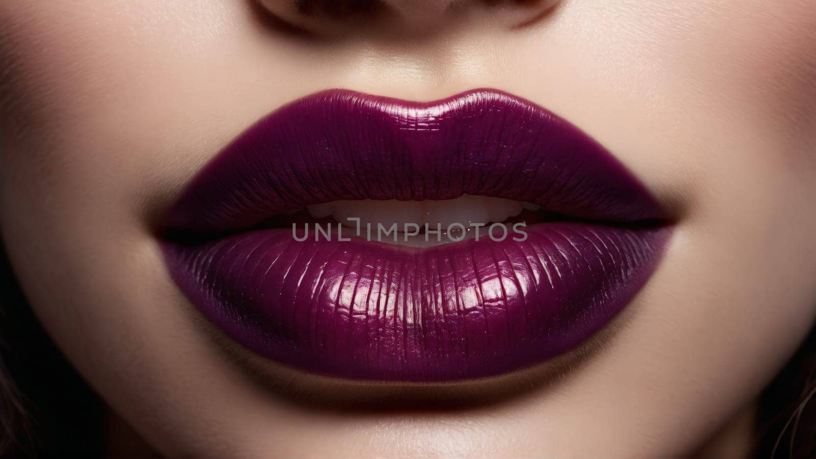 Plum Lips Close up of a woman with lips the color of ripe plums porcelain by panophotograph
