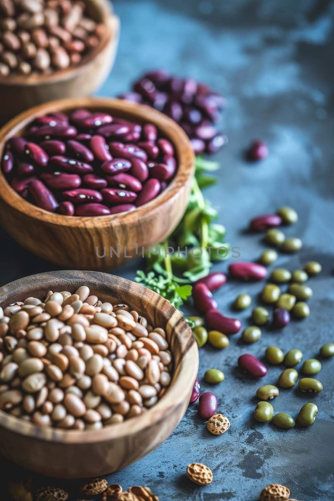 different varieties of beans and legumes. Selective focus. eat.