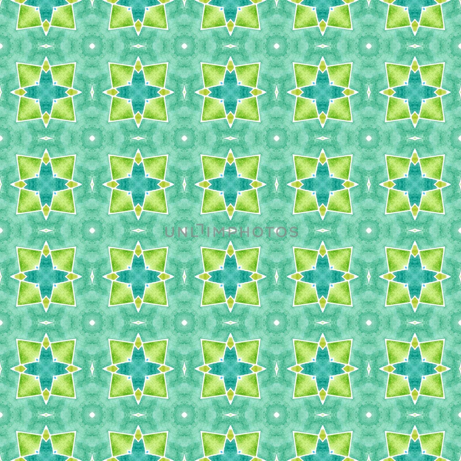Tropical seamless pattern. Green symmetrical boho chic summer design. Textile ready classy print, swimwear fabric, wallpaper, wrapping. Hand drawn tropical seamless border.
