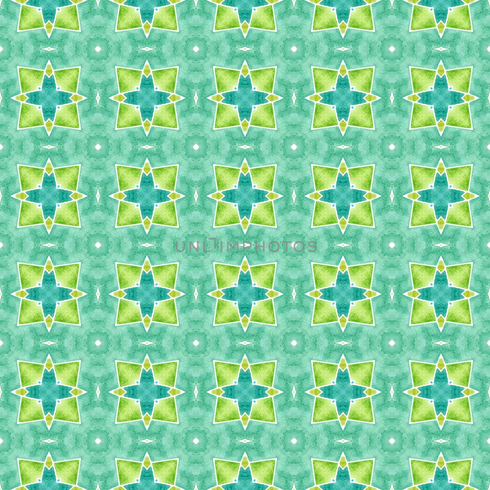 Tropical seamless pattern. Green symmetrical boho chic summer design. Textile ready classy print, swimwear fabric, wallpaper, wrapping. Hand drawn tropical seamless border.