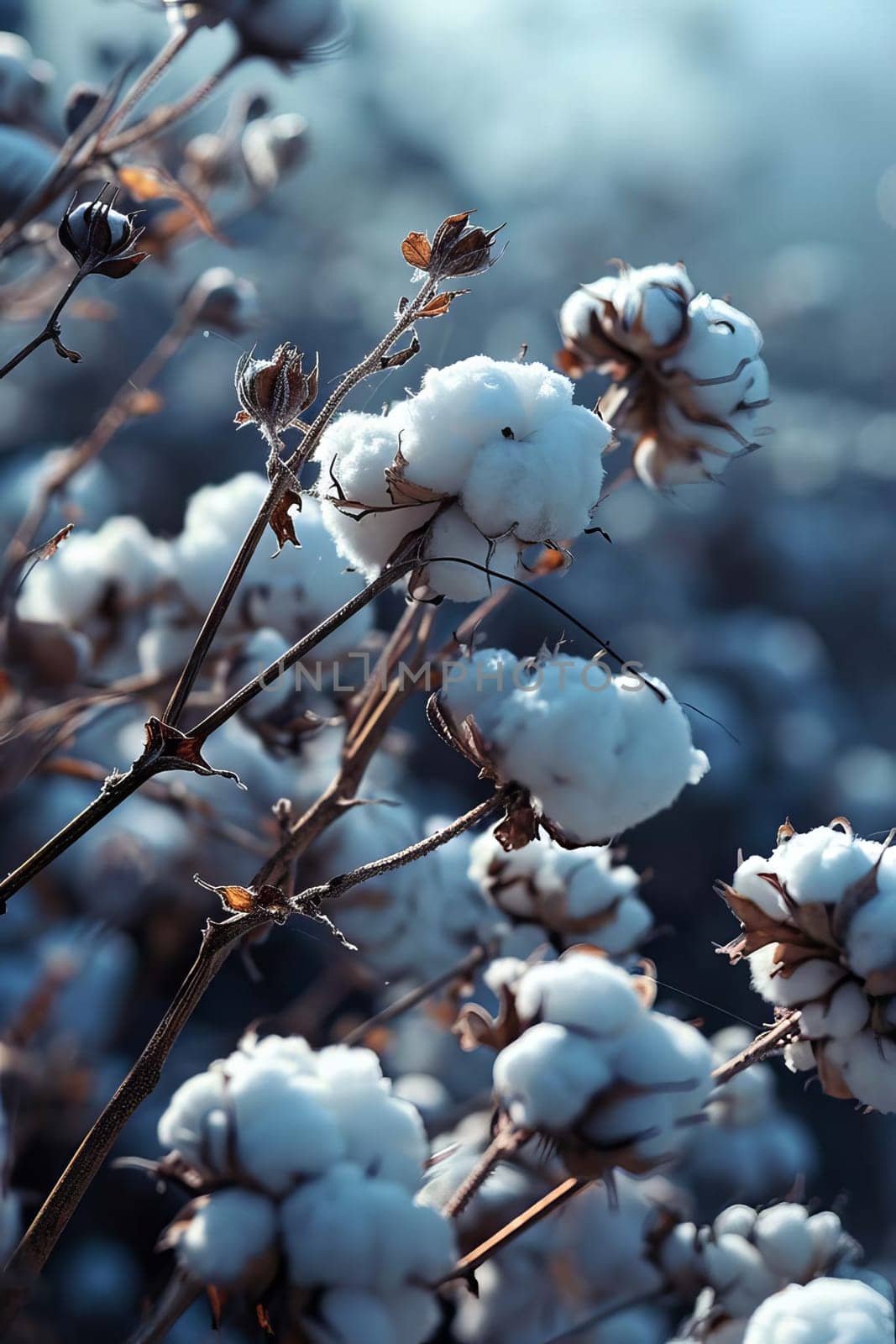 cotton harvest on the field. Selective focus. by mila1784