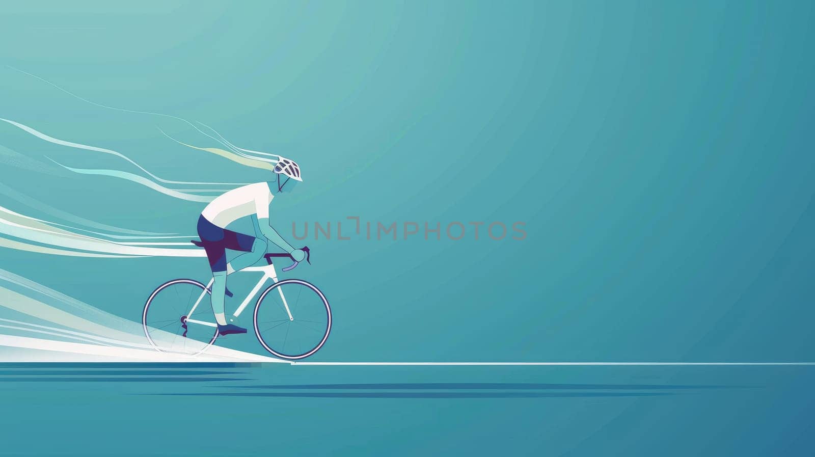 Abstract poster of epic cyclist race in minimalist, A cyclist sport banner.