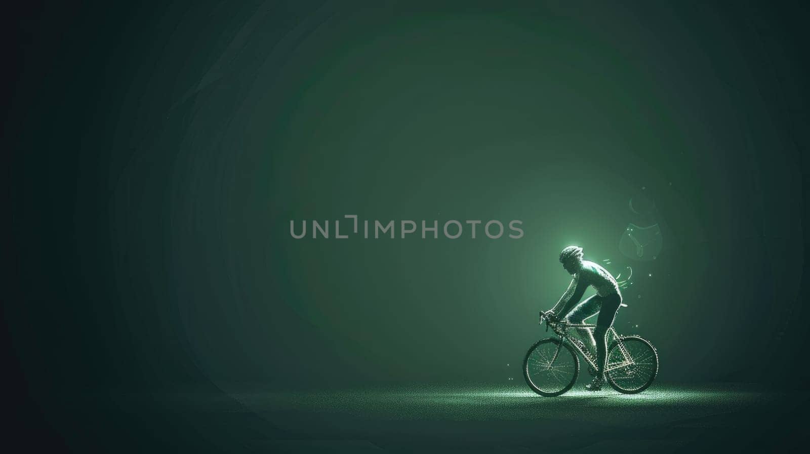 Abstract poster of epic cyclist race in minimalist, A cyclist sport banner.